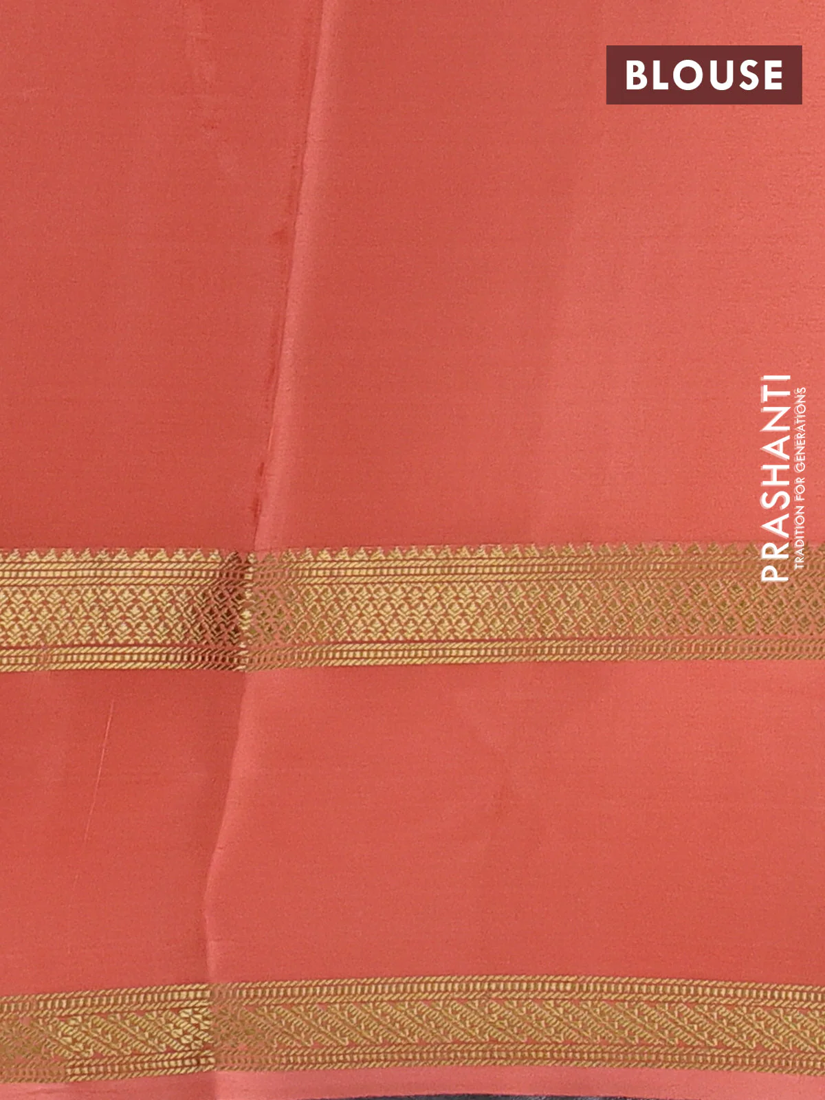 Pure mysore silk saree coffee brown and peach orange with allover zari woven checked pattern and rettapet zari woven border - Image 3