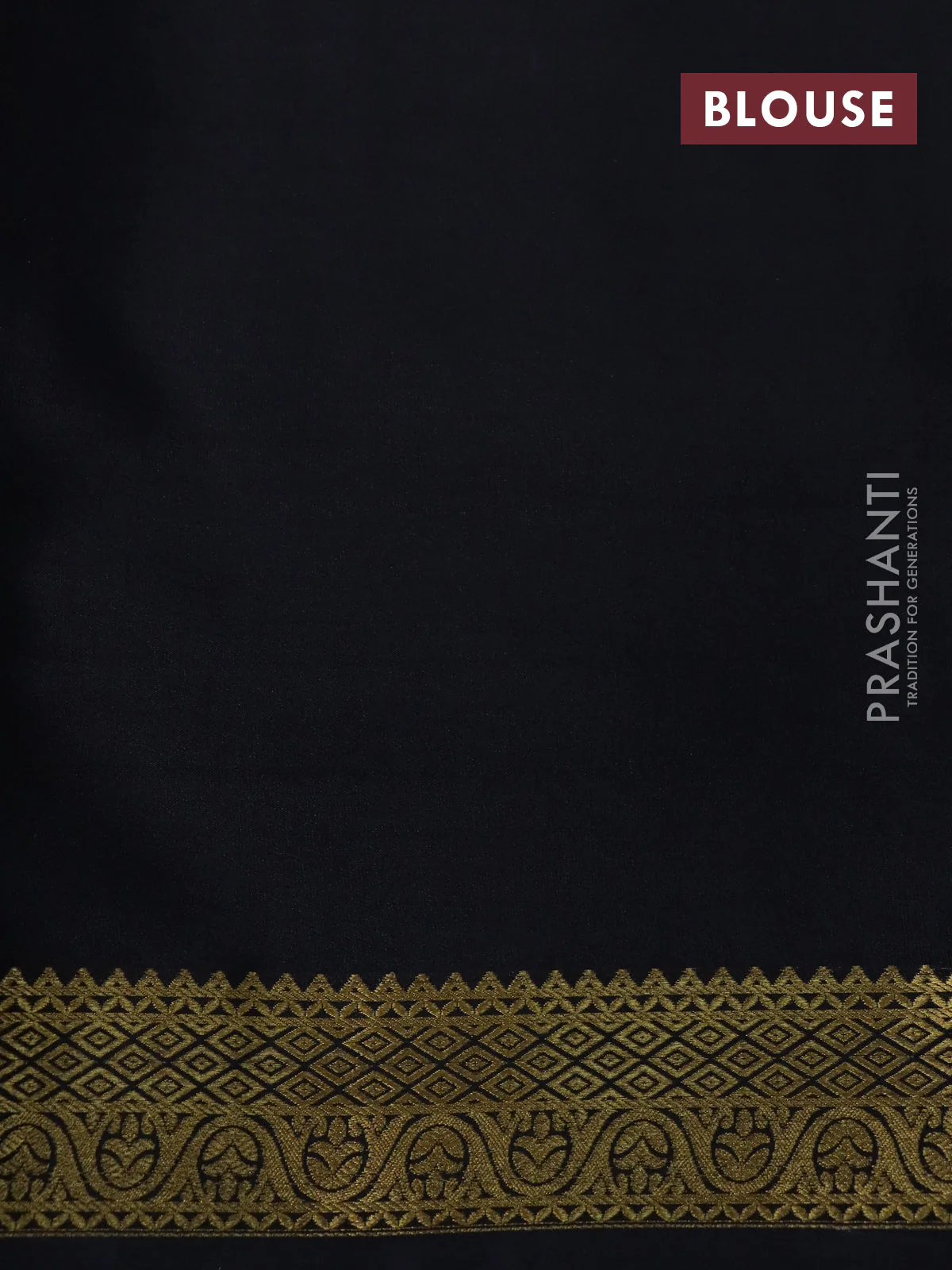 Pure mysore silk saree cream and black with kalamkari digital prints and long zari woven border - Image 4