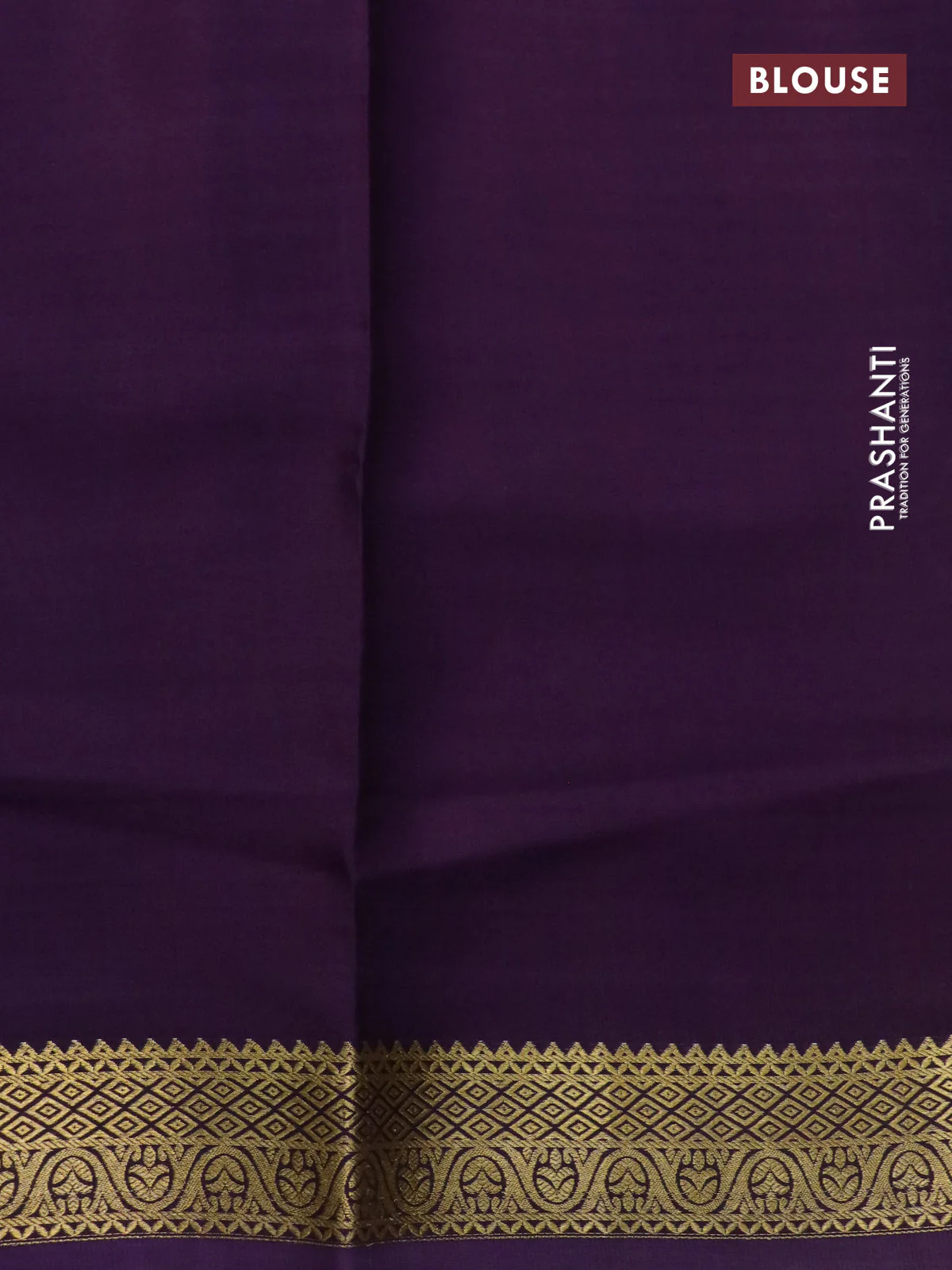 Pure mysore silk saree cream and deep purple with kalamakri digital prints and long zari woven border - Image 4