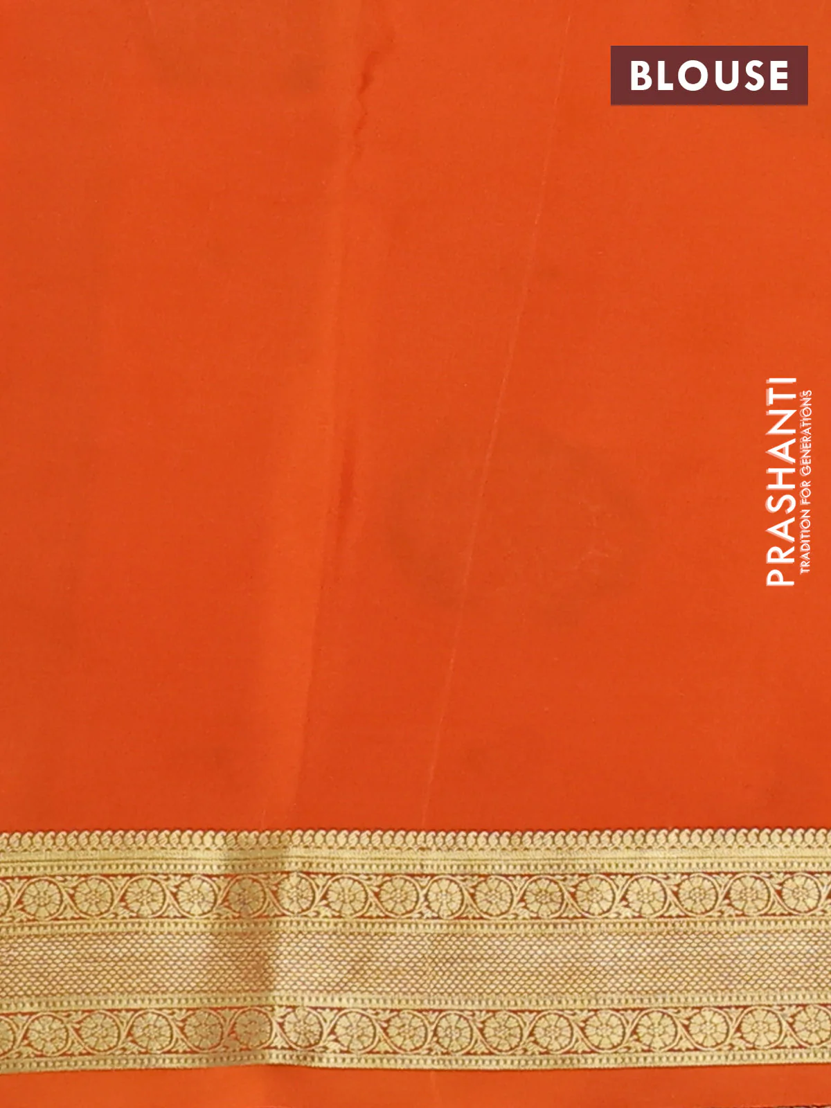 Pure mysore silk saree cream and orange with allover pen kalamkari prints and zari woven border - Image 3