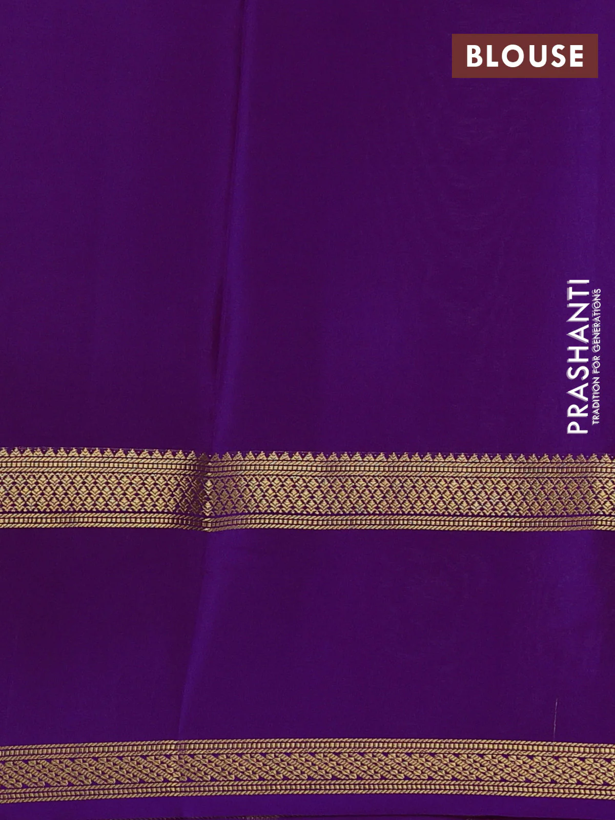 Pure mysore silk saree cream and purple with allover zari woven checked pattern and rettapet zari woven border - Image 3