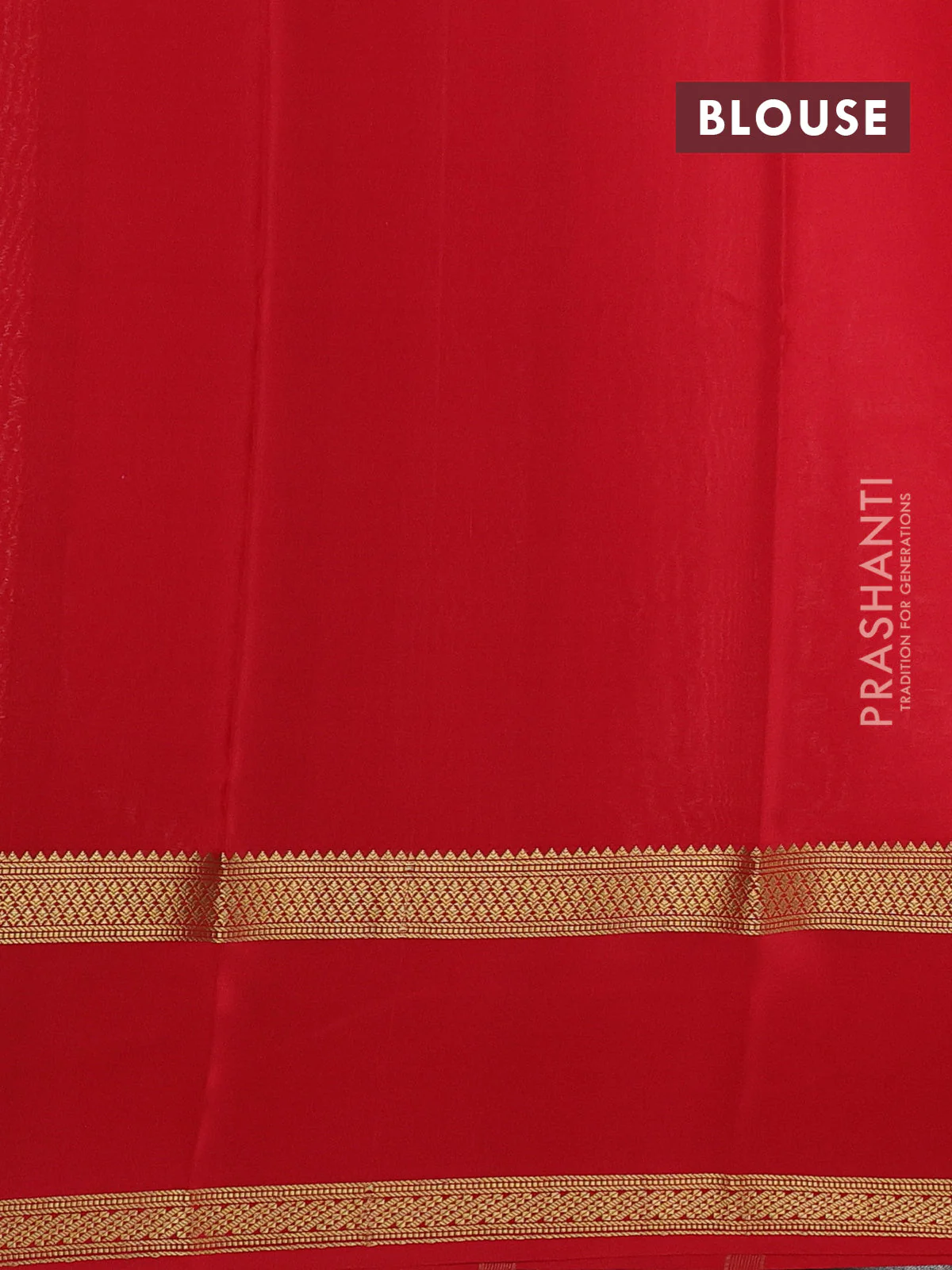 Pure mysore silk saree cream and red with allover zari woven checked pattern and rettapet zari woven border - Image 3