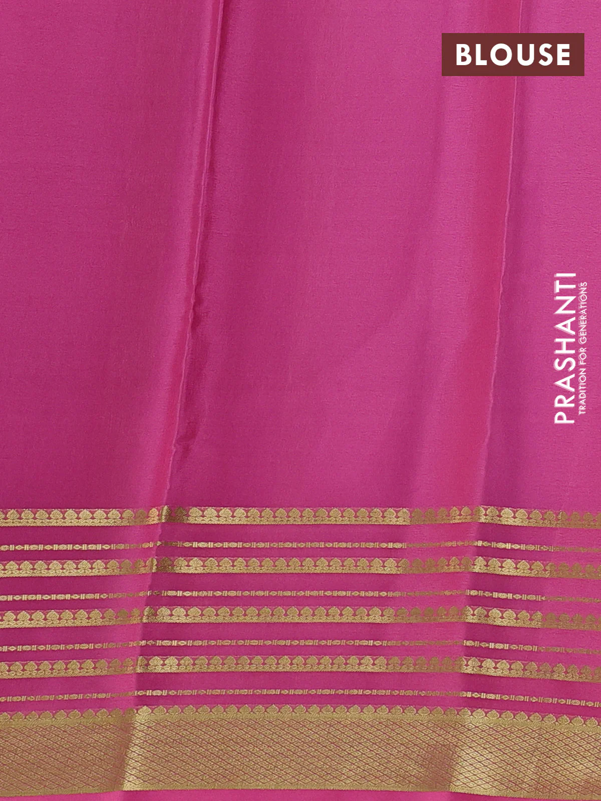 Pure mysore silk saree cs blue and peach pink with plain body and zari woven border - Image 3