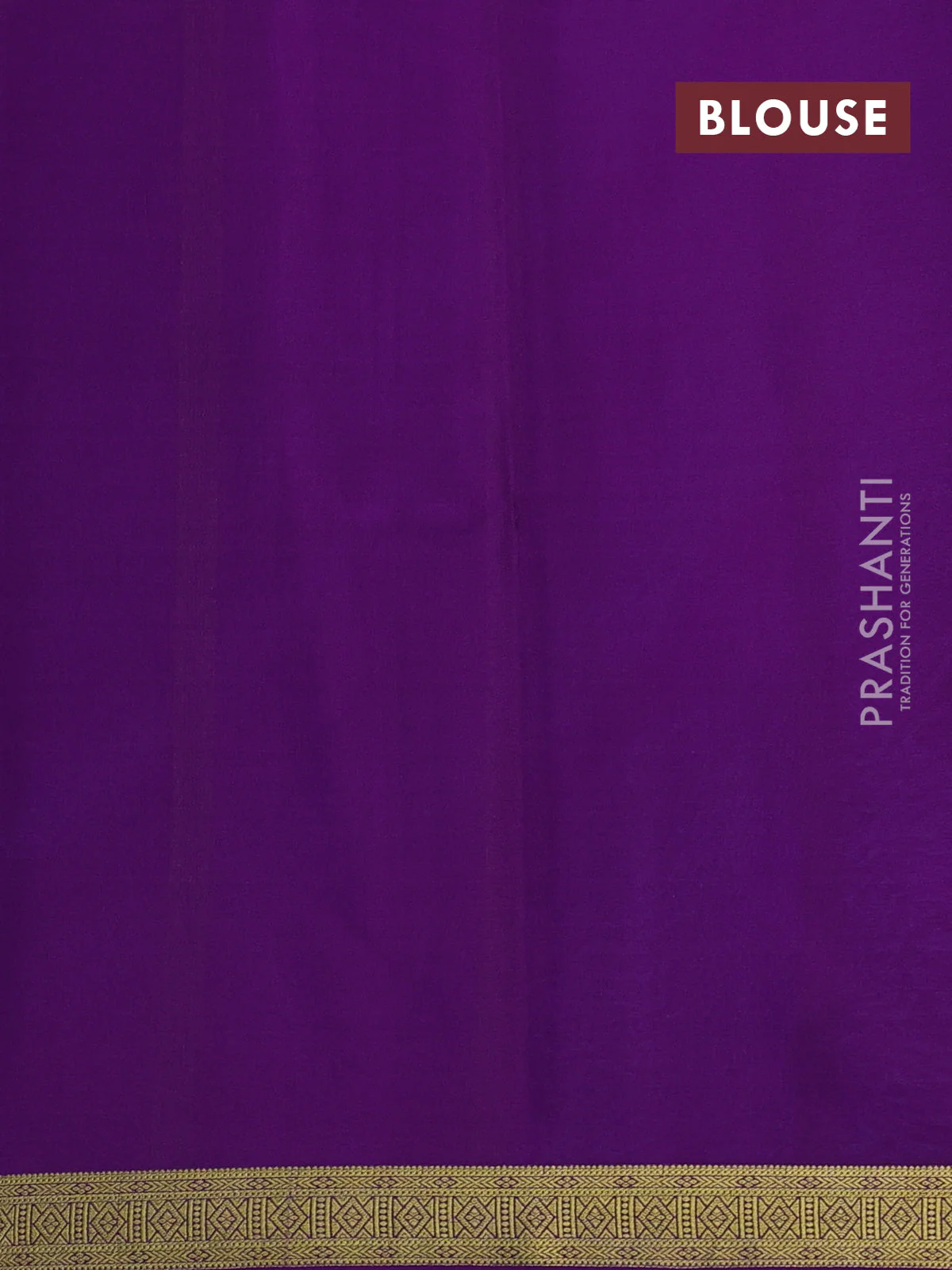 Pure mysore silk saree cs blue and purple with plain body and zari woven border - Image 3