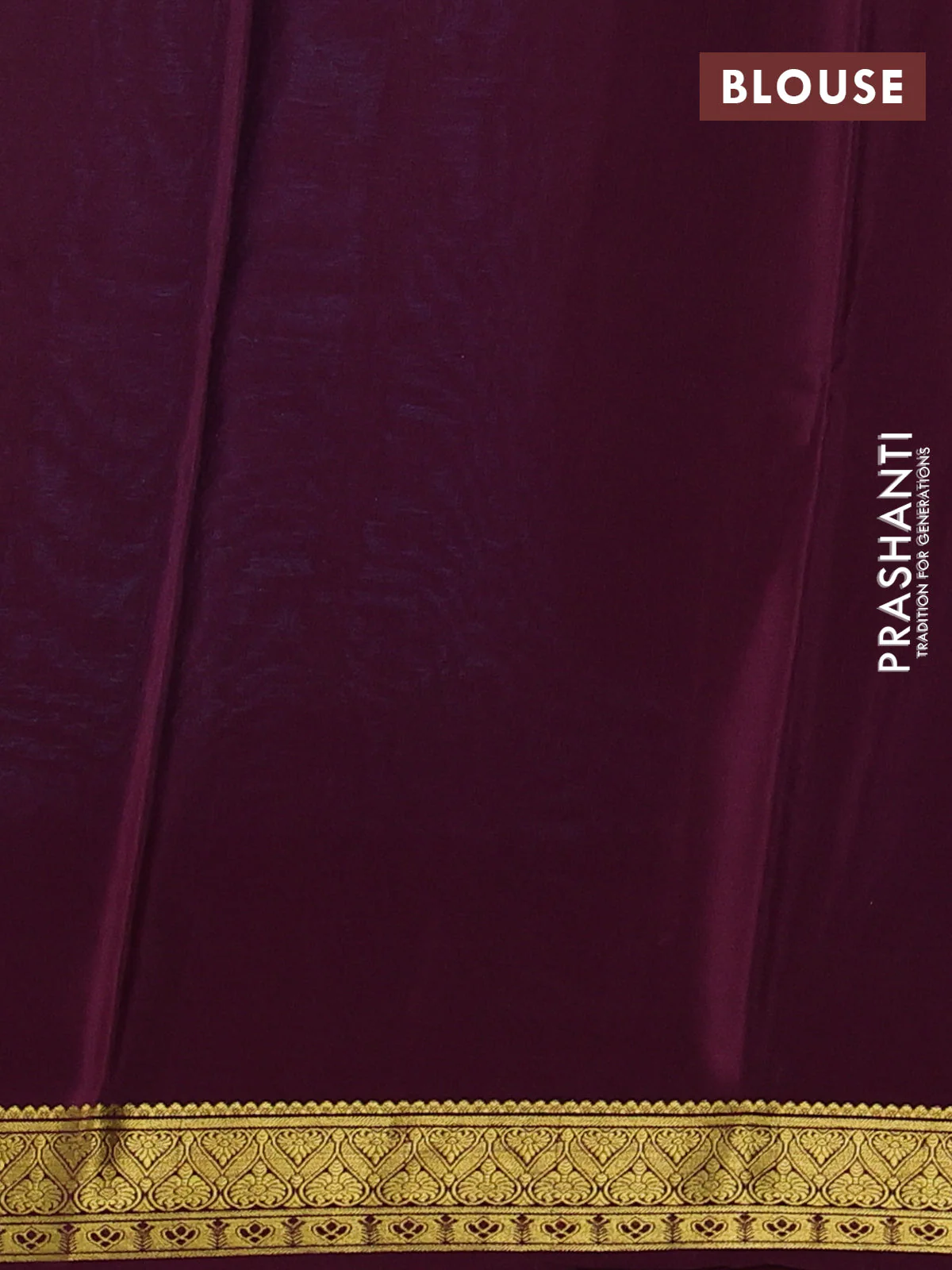 Pure mysore silk saree cs blue and wine shade with plain body and zari woven border - Image 3