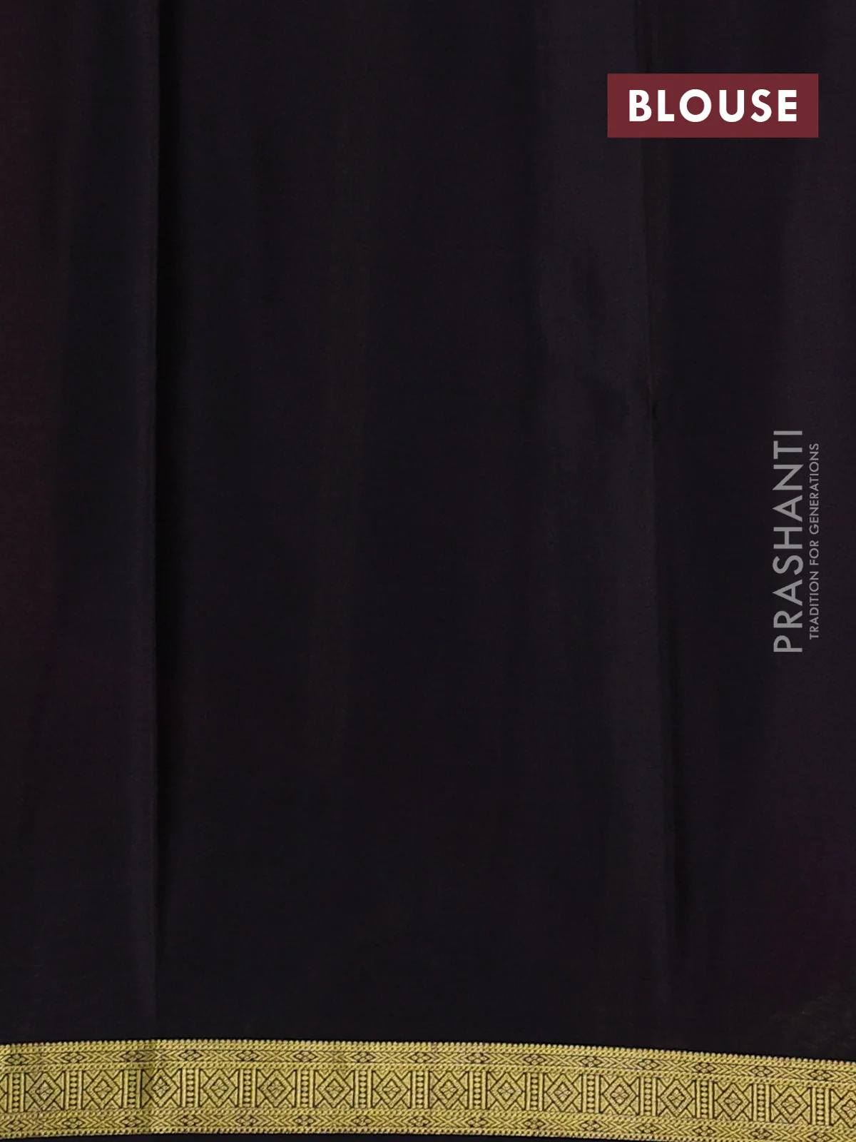 Pure mysore silk saree dark pink and coffee brown with plain body and zari woven border - Image 3