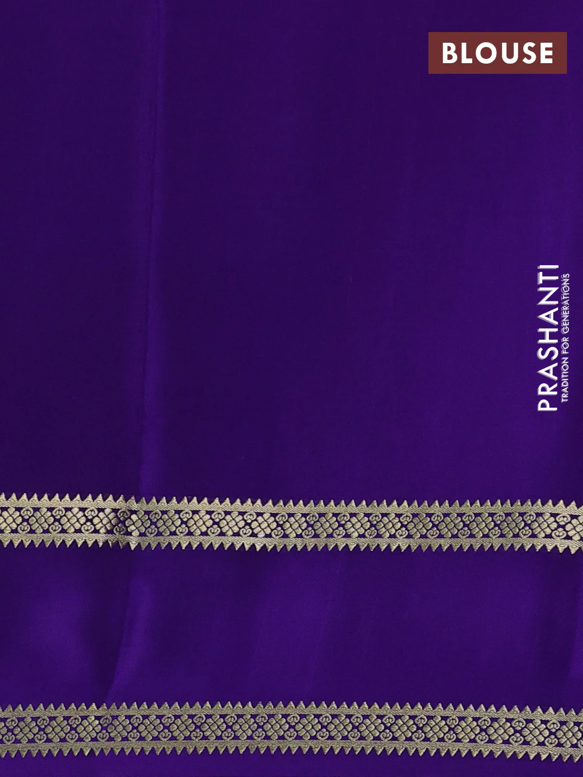 Pure mysore silk saree dark pink and violet with plain body and rettapet zari woven border - Image 3