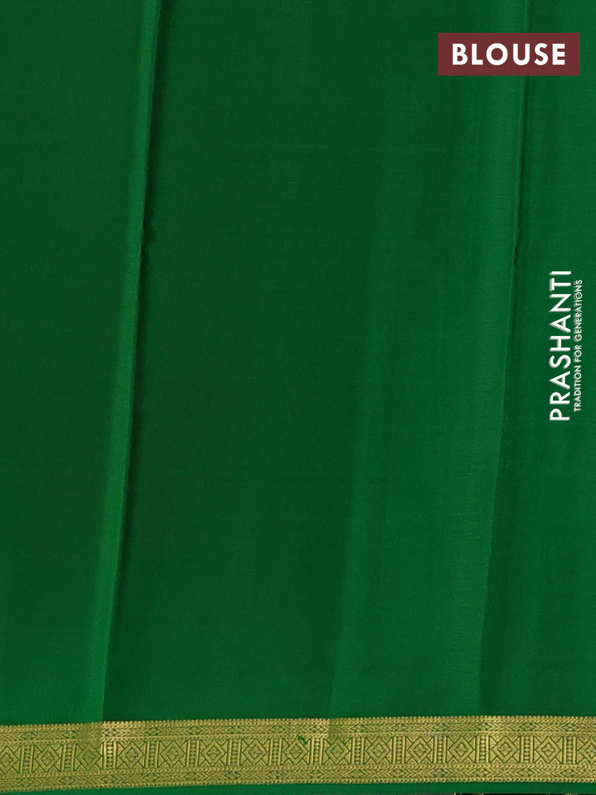Pure mysore silk saree deep maroon and green with plain body and zari woven border - Image 3