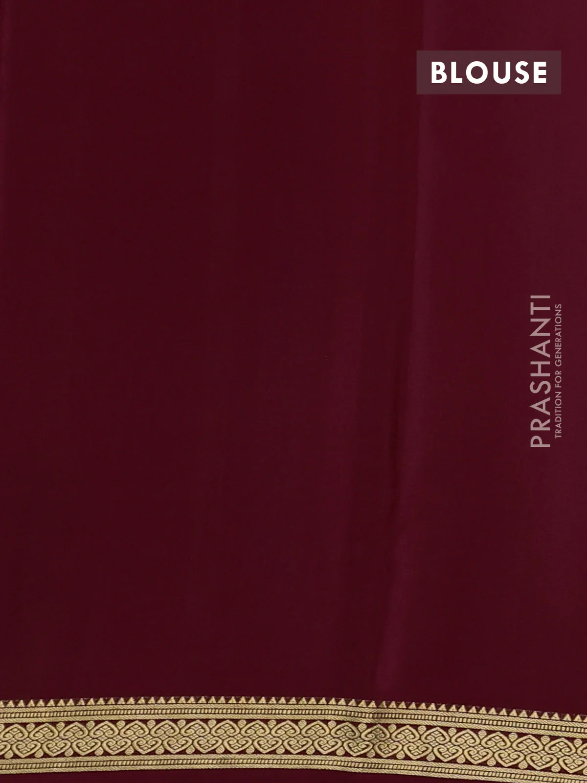 Pure mysore silk saree deep maroon with allover zari small checked pattern and zari woven border - Image 3
