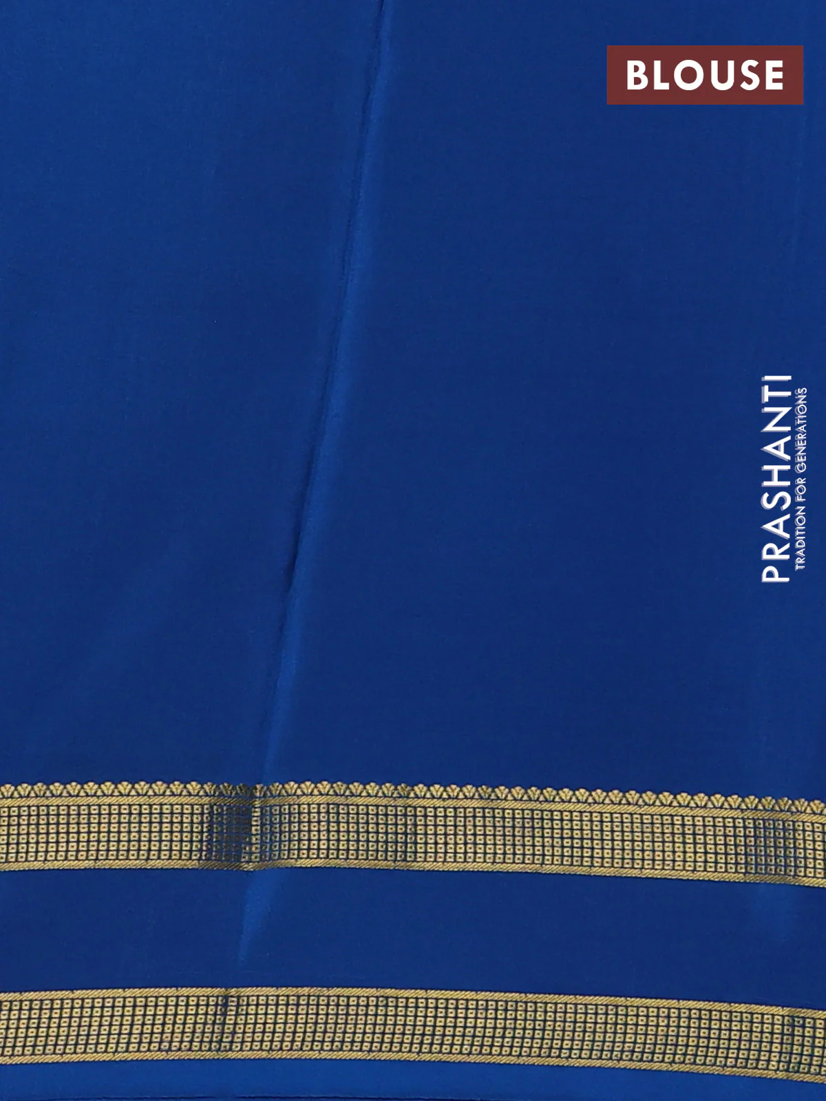 Pure mysore silk saree deep violet and cs blue with allover zari checks & buttas and rettapet zari woven border - Image 3