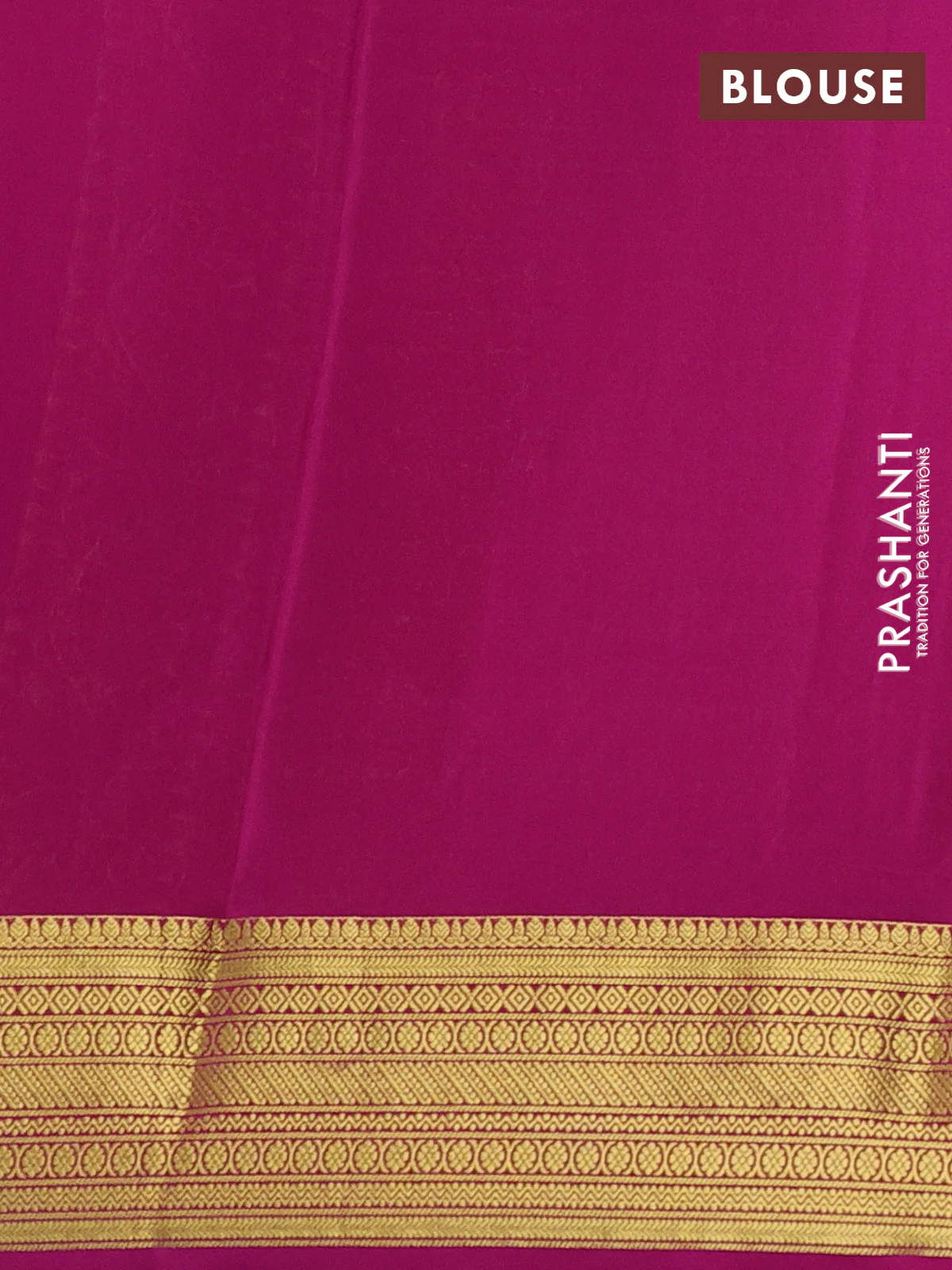 Pure mysore silk saree green and magenta pink with allover zari stripes pattern and zari woven border - Image 3