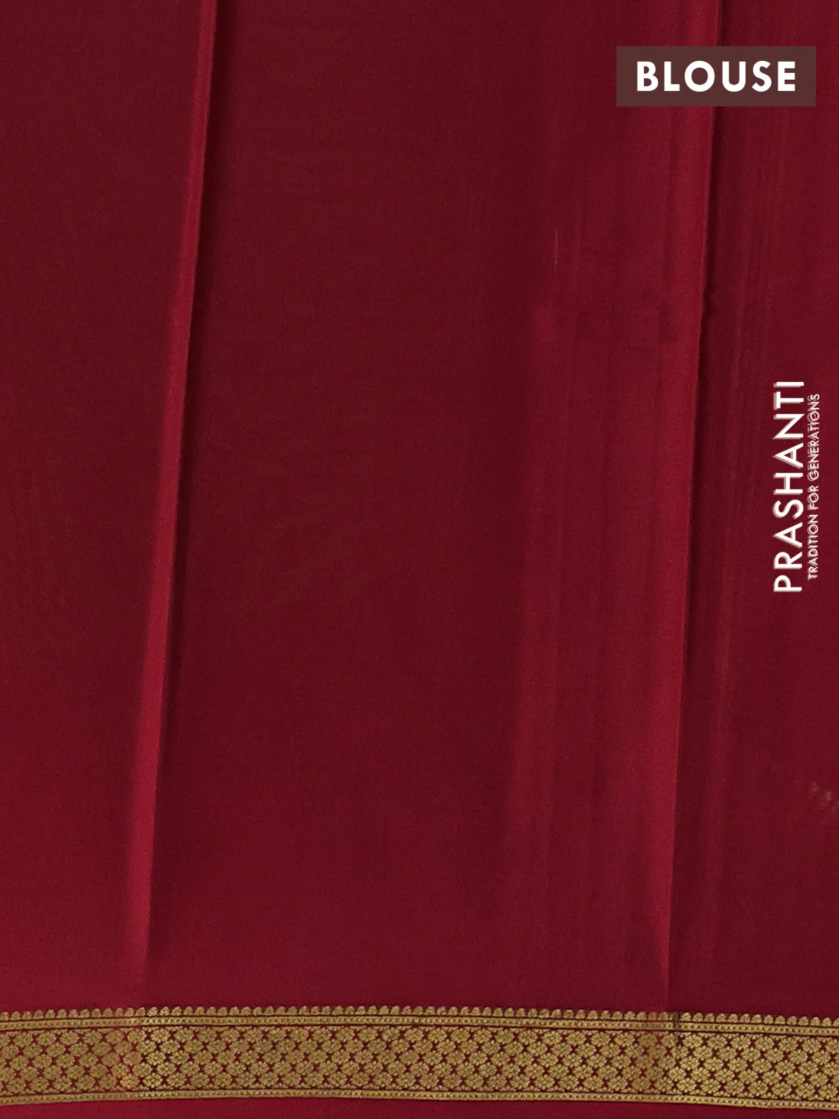 Pure mysore silk saree green and maroon with plain body and zari woven border - Image 3