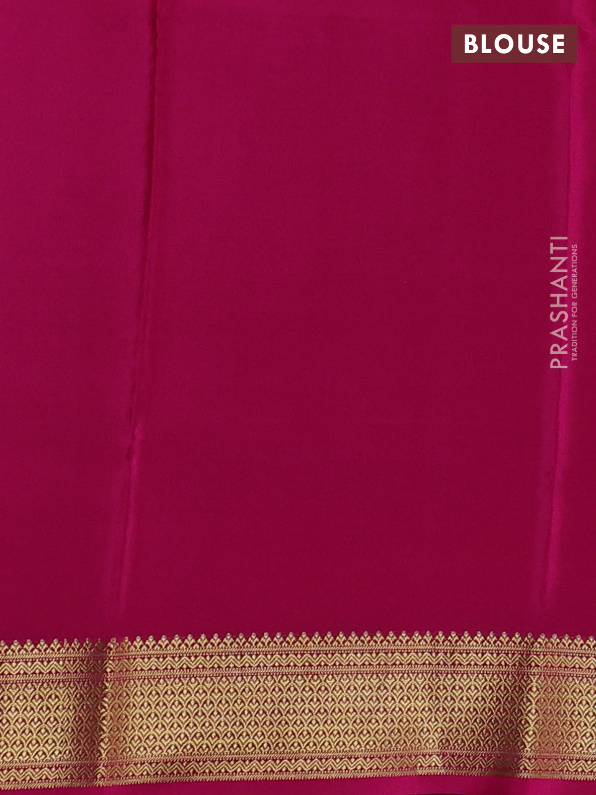 Pure mysore silk saree green and pink with allover zari checks & buttas and zari woven borbder - Image 3