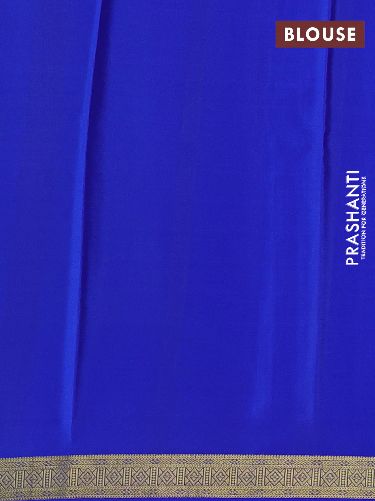Pure mysore silk saree green and royal blue with plain body and zari woven border - Image 3