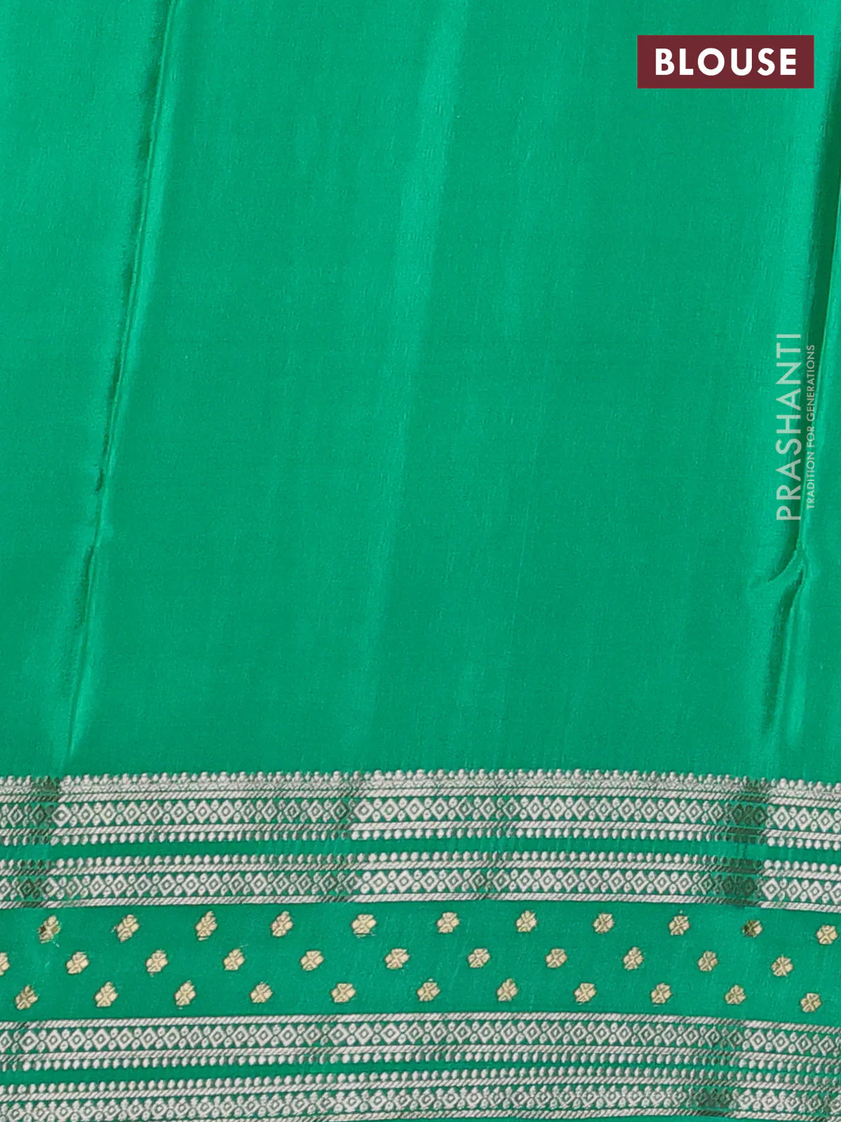 Pure mysore silk saree green with allover zari weaves and zari woven border - Image 3