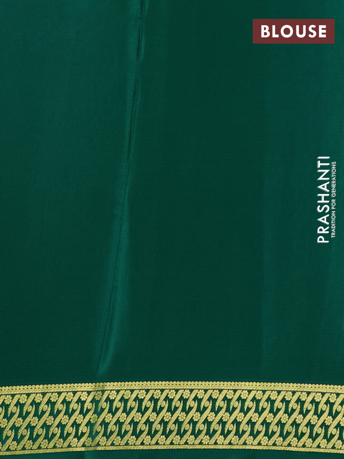 Pure mysore silk saree green with allover zari woven buttas and zari woven border - Image 3