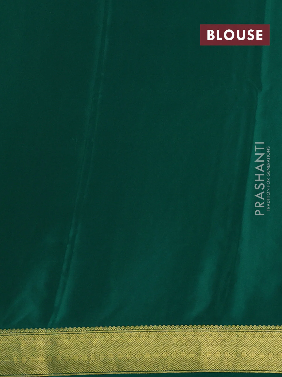 Pure mysore silk saree green with allover zari woven buttas and zari woven border - Image 3
