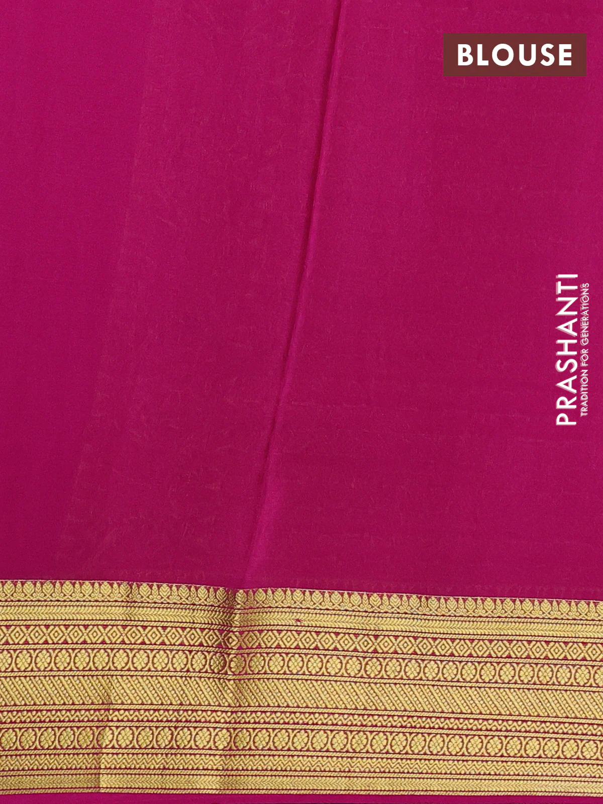 Pure mysore silk saree jamun shade and dark pink with allover zari stripes pattern and zari woven border - Image 3
