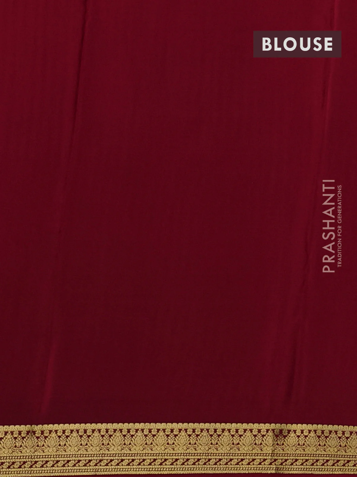 Pure mysore silk saree kumkum red with allover zari woven buttas and zari woven border - Image 3