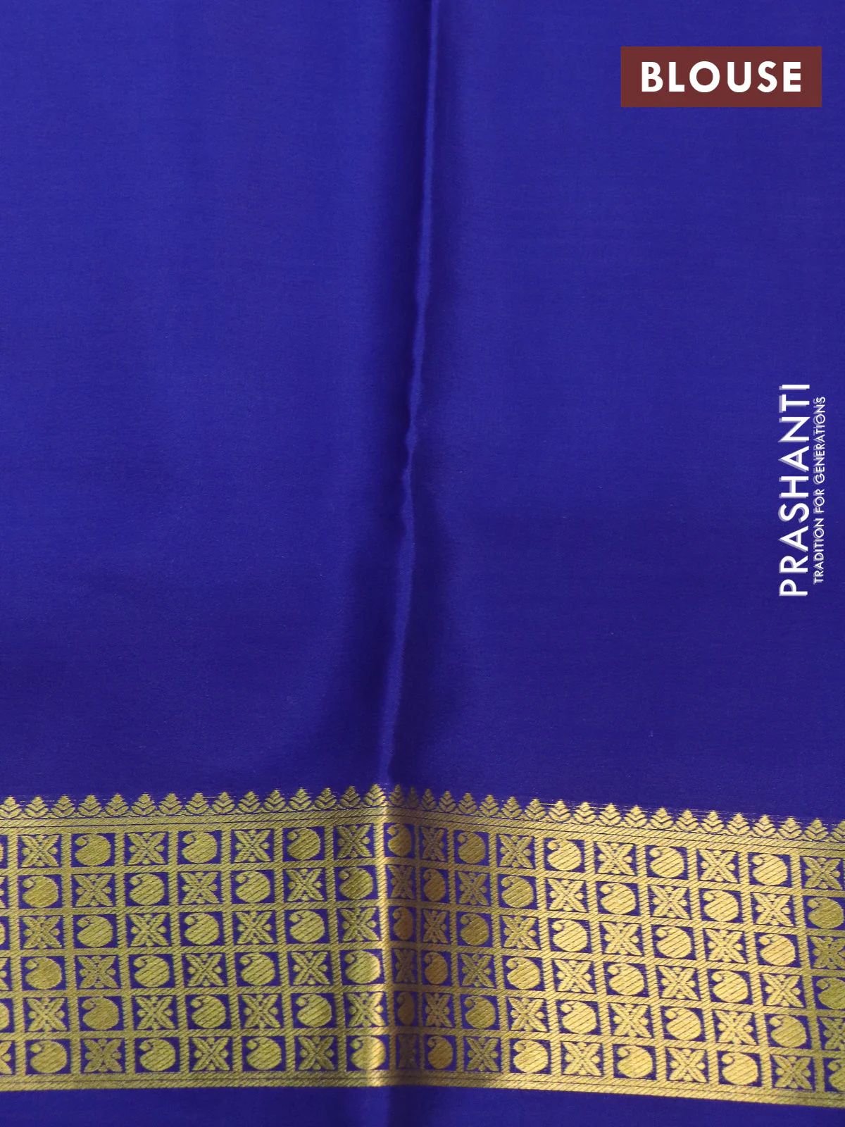Pure mysore silk saree lavender and blue green with allover zari stripe weaves and long zari woven border - Image 4