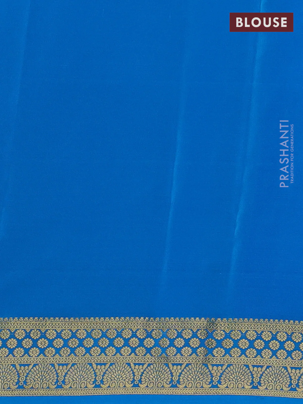 Pure mysore silk saree lavender and cs blue with allover zari woven buttas and zari woven border - Image 3