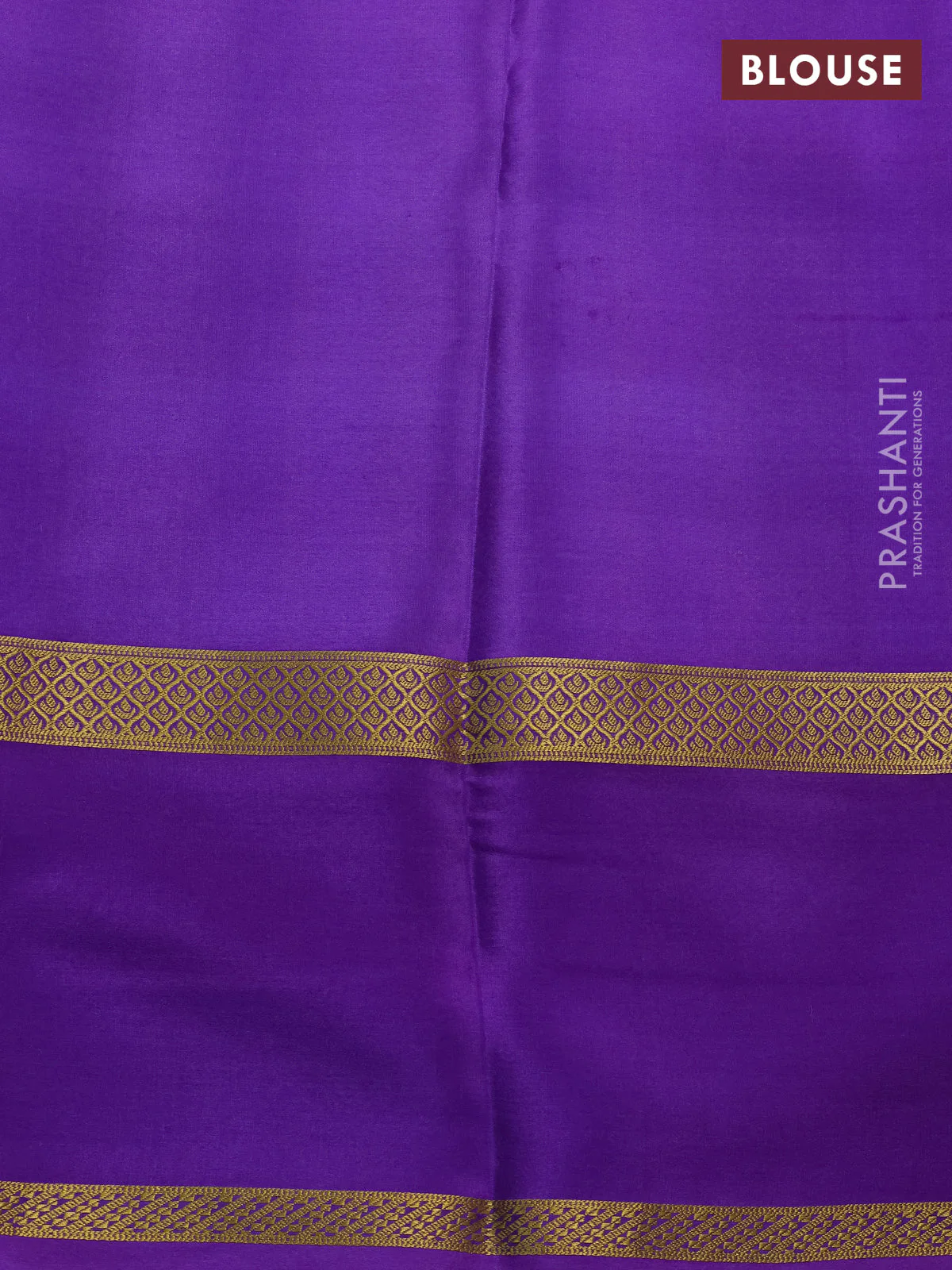 Pure mysore silk saree lavender and violet shade with allover checks & geometric prints and rettapet zari woven border - Image 4