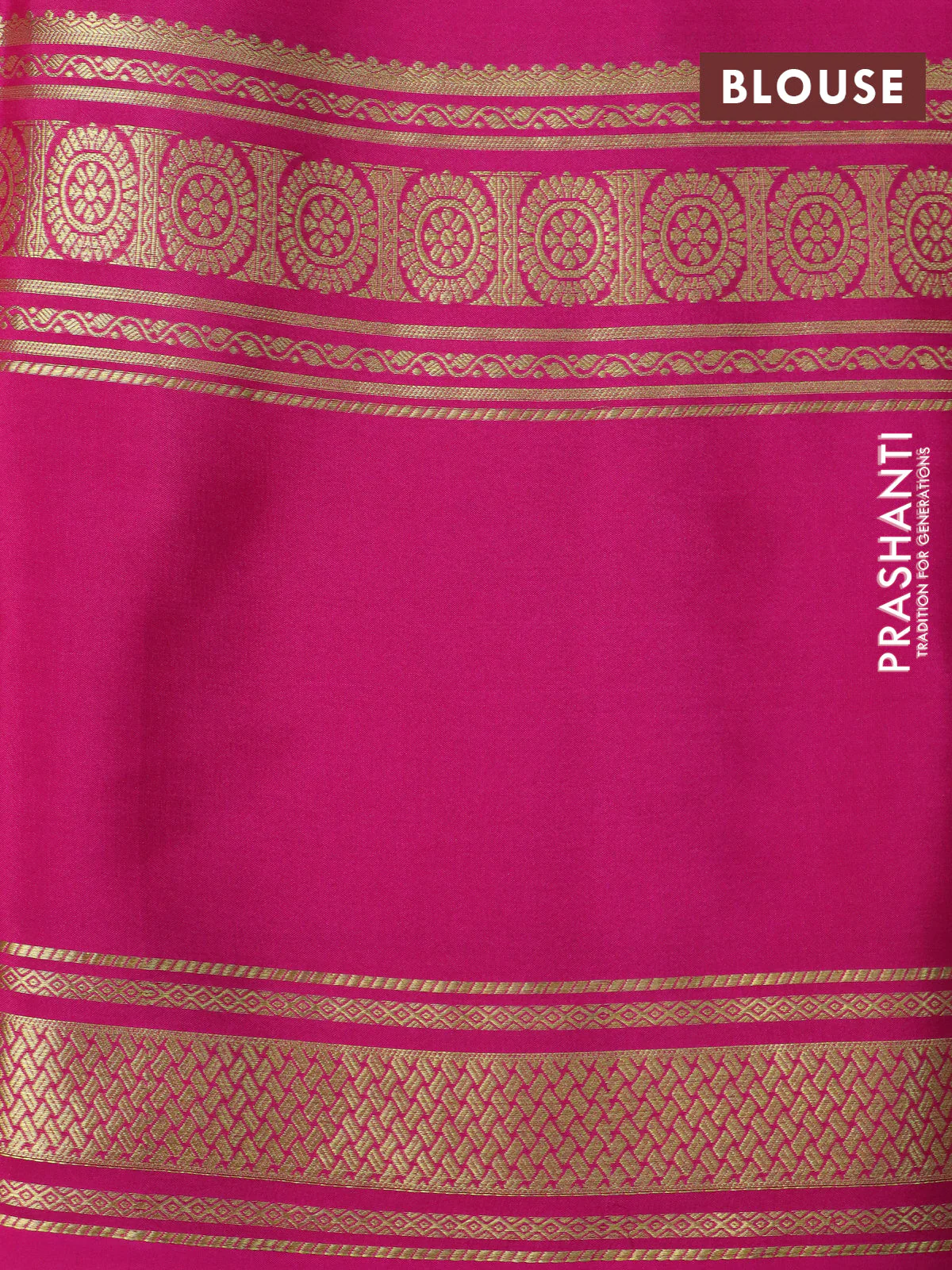 Pure mysore silk saree lavender shade and pink navy blue with plain body and long rettapet zari woven border - Image 4