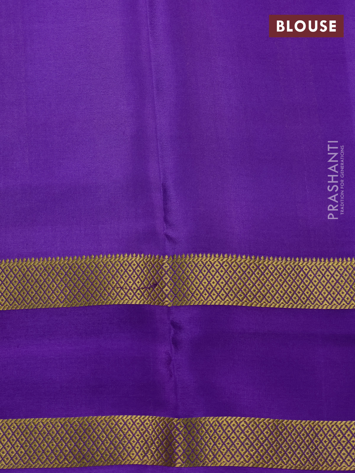 Pure mysore silk saree lavender shade with allover checks & geometric prints and rettapet zari woven border - Image 4