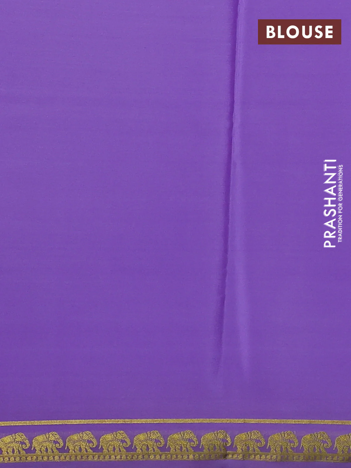 Pure mysore silk saree lavender with plain body and elephant zari woven border - Image 3