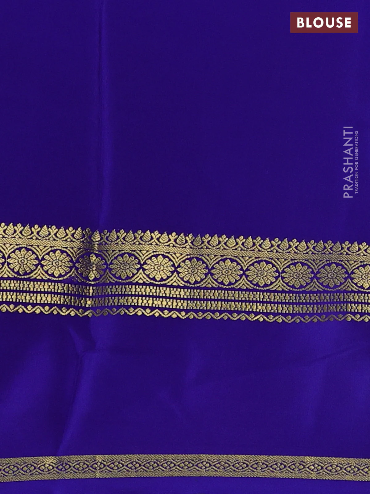 Pure mysore silk saree light blue and blue with plain body and rettapet zari woven border - Image 3