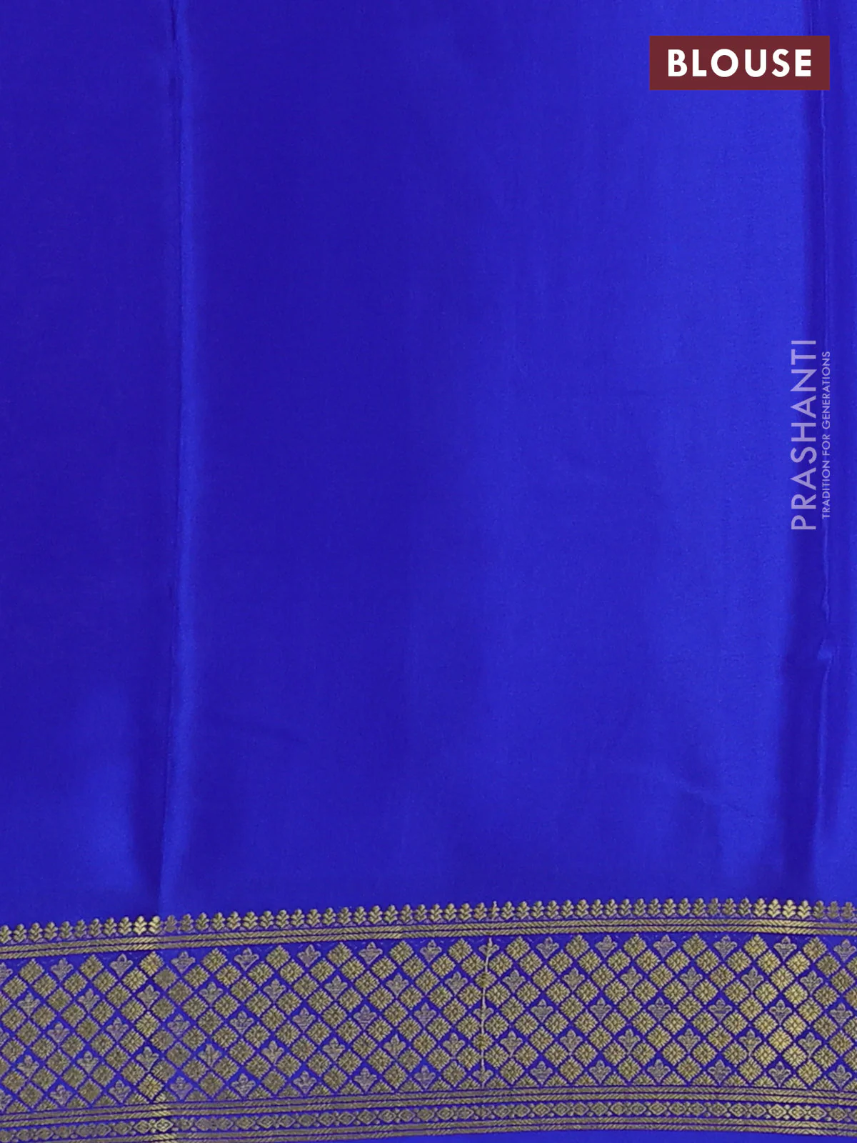 Pure mysore silk saree light blue and blue with plain body and zari woven border - Image 3