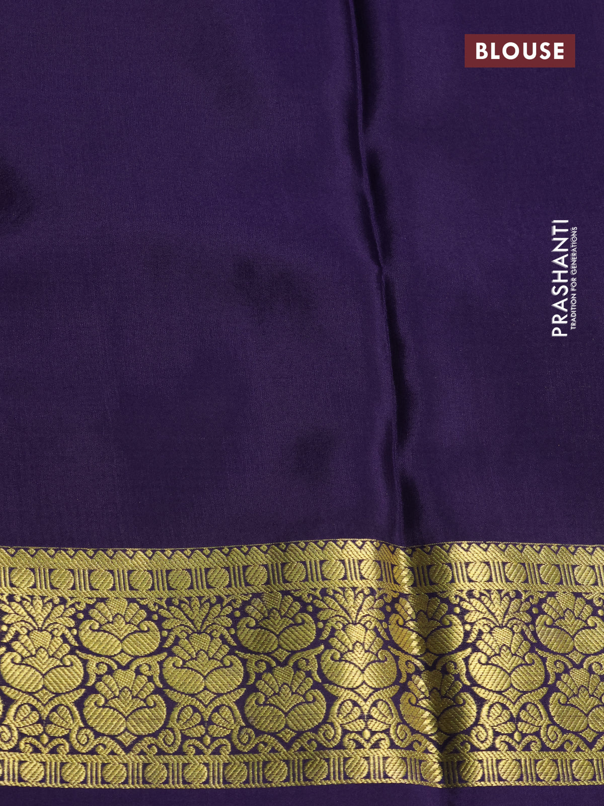 Pure mysore silk saree light blue and navy blue with half & half style and zari woven border - Image 3