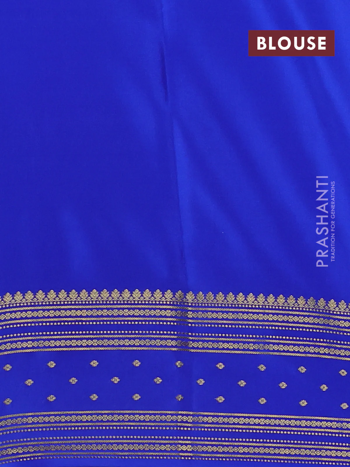 Pure mysore silk saree light blue and royal blue pink with plain body and zari woven border - Image 3
