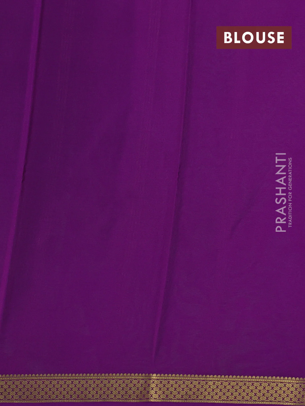 Pure mysore silk saree light green and purple with plain body and zari woven border - Image 3