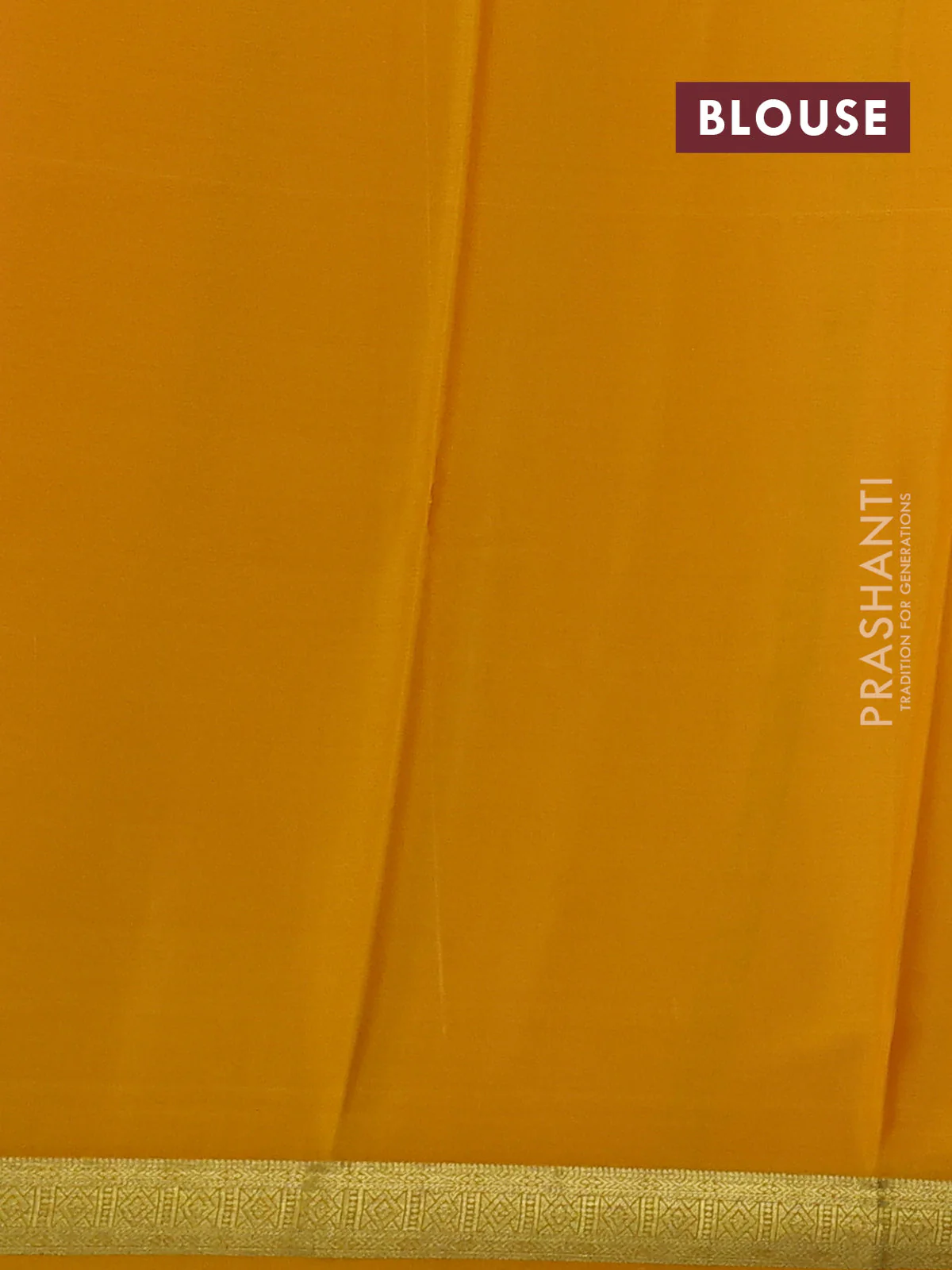 Pure mysore silk saree lotus and yellow with plain body and zari woven border - Image 3