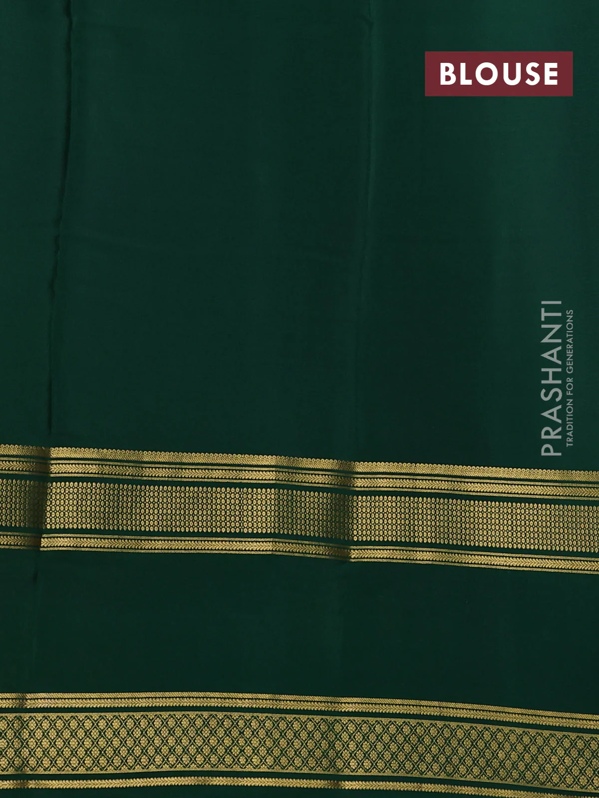 Pure mysore silk saree magenta pink and green with plain body and rettapet zari woven border - Image 3
