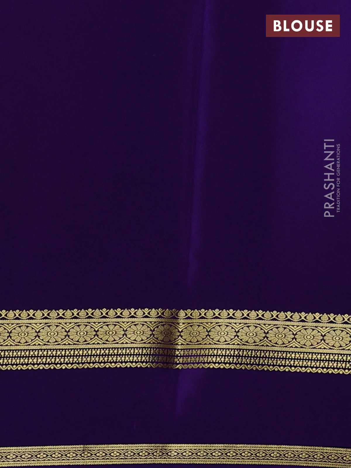 Pure mysore silk saree magenta pink and violet with plain body and rettapet zari woven border - Image 3