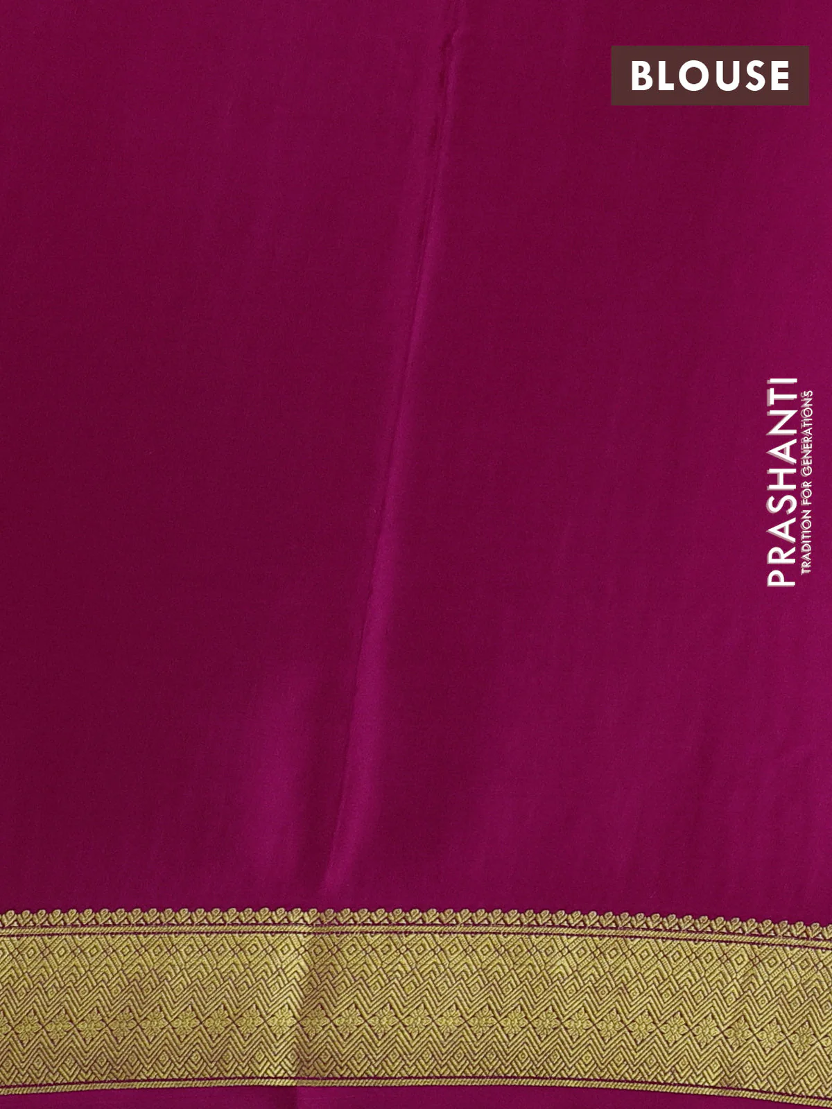 Pure mysore silk saree magenta pink with allover zari woven buttas and zari woven border - Image 3