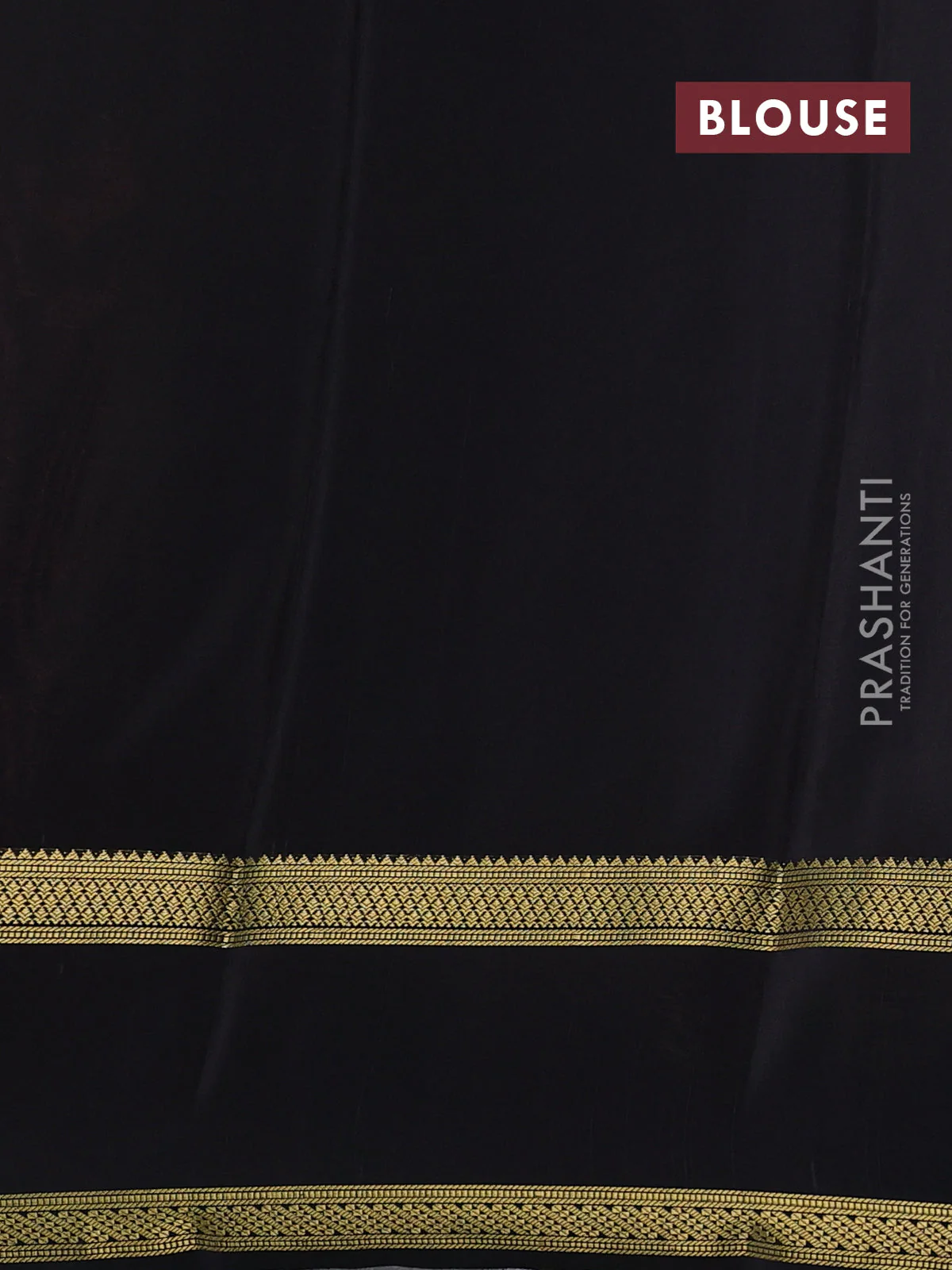 Pure mysore silk saree maroon and black with allover zari woven small checked pattern and rettapet zari woven border - Image 3