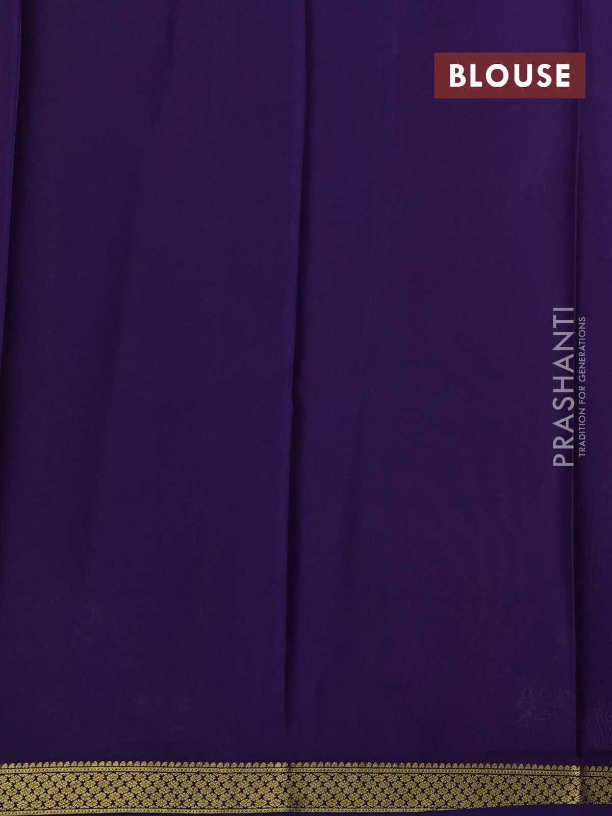 Pure mysore silk saree maroon and navy blue with plain body and zari woven border - Image 3