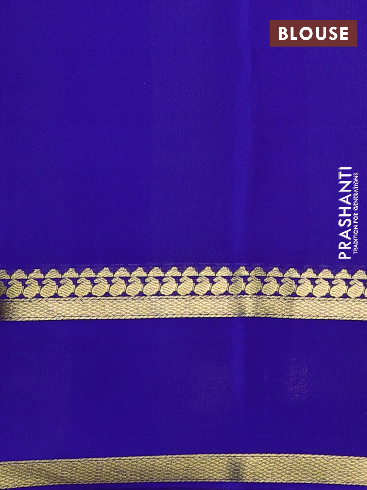 Pure mysore silk saree maroon and royal blue with allover zari checked pattern and rettapet zari woven border - Image 3