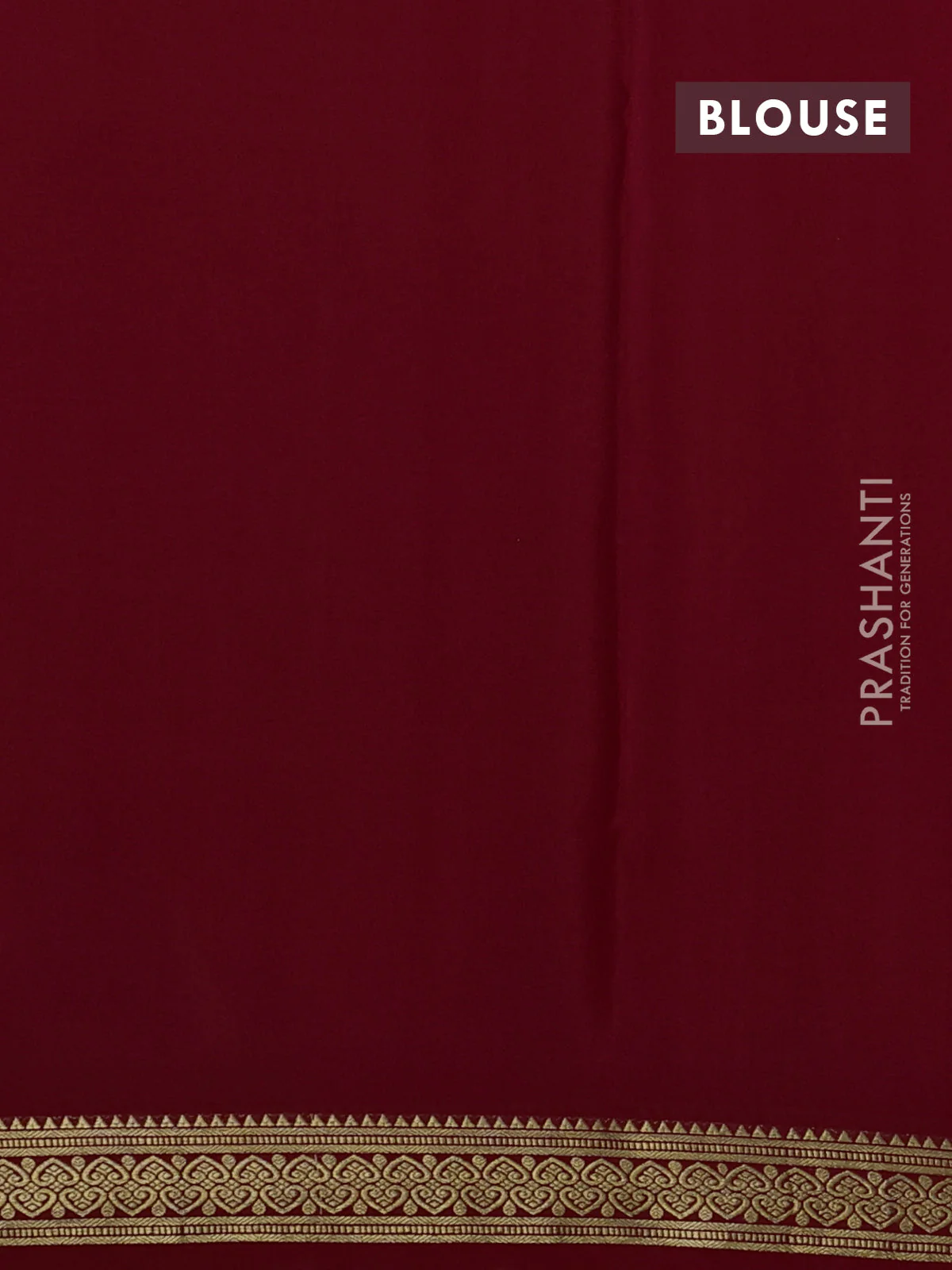 Pure mysore silk saree maroon with allover zari small checked pattern and zari woven border - Image 3