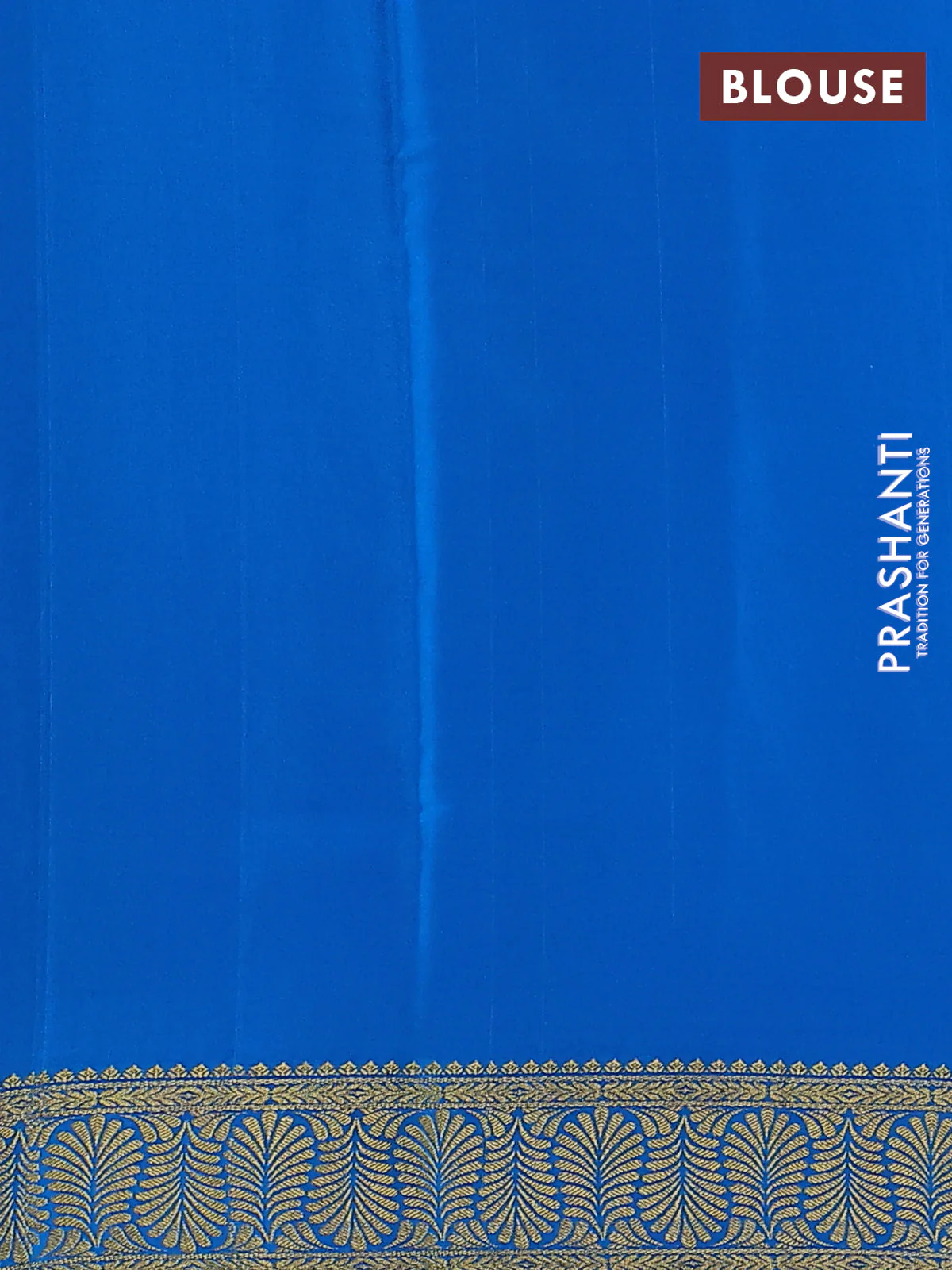 Pure mysore silk saree mild peach shade and cs blue with plain body and zari woven border - Image 3