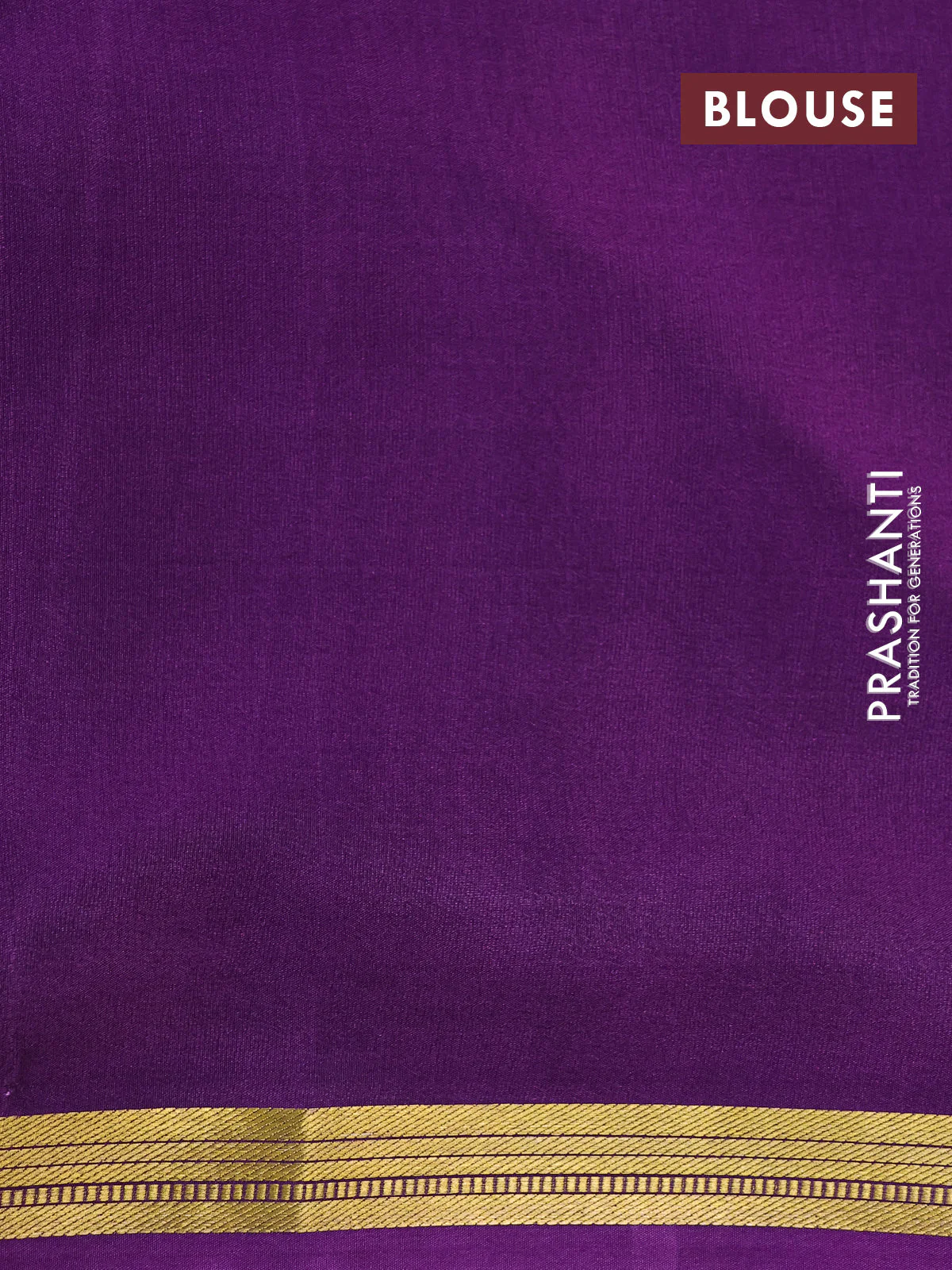 Pure mysore silk saree mild purple and deep purple with allover pichwai prints and long rettapet zari woven border - Image 8