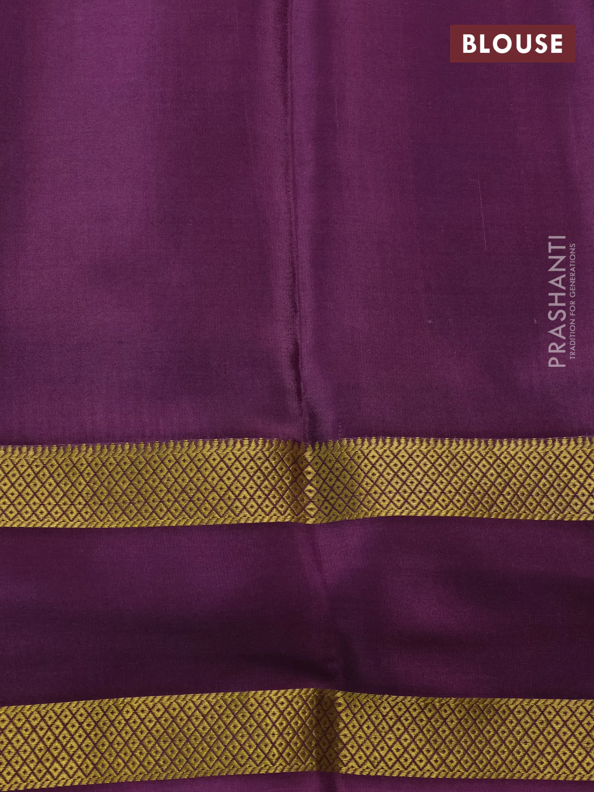 Pure mysore silk saree multi colour and jamun shade with allover checks & geometric prints and rettapet zari woven border - Image 4
