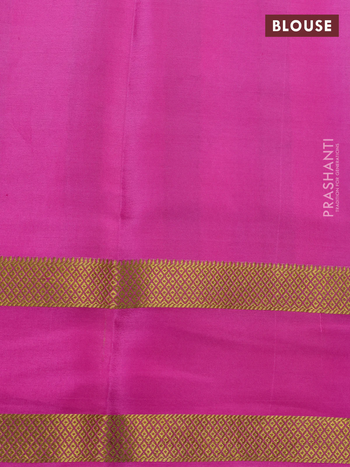 Pure mysore silk saree multi colour and pink with allover checks & geometric prints and rettapet zari woven border - Image 4