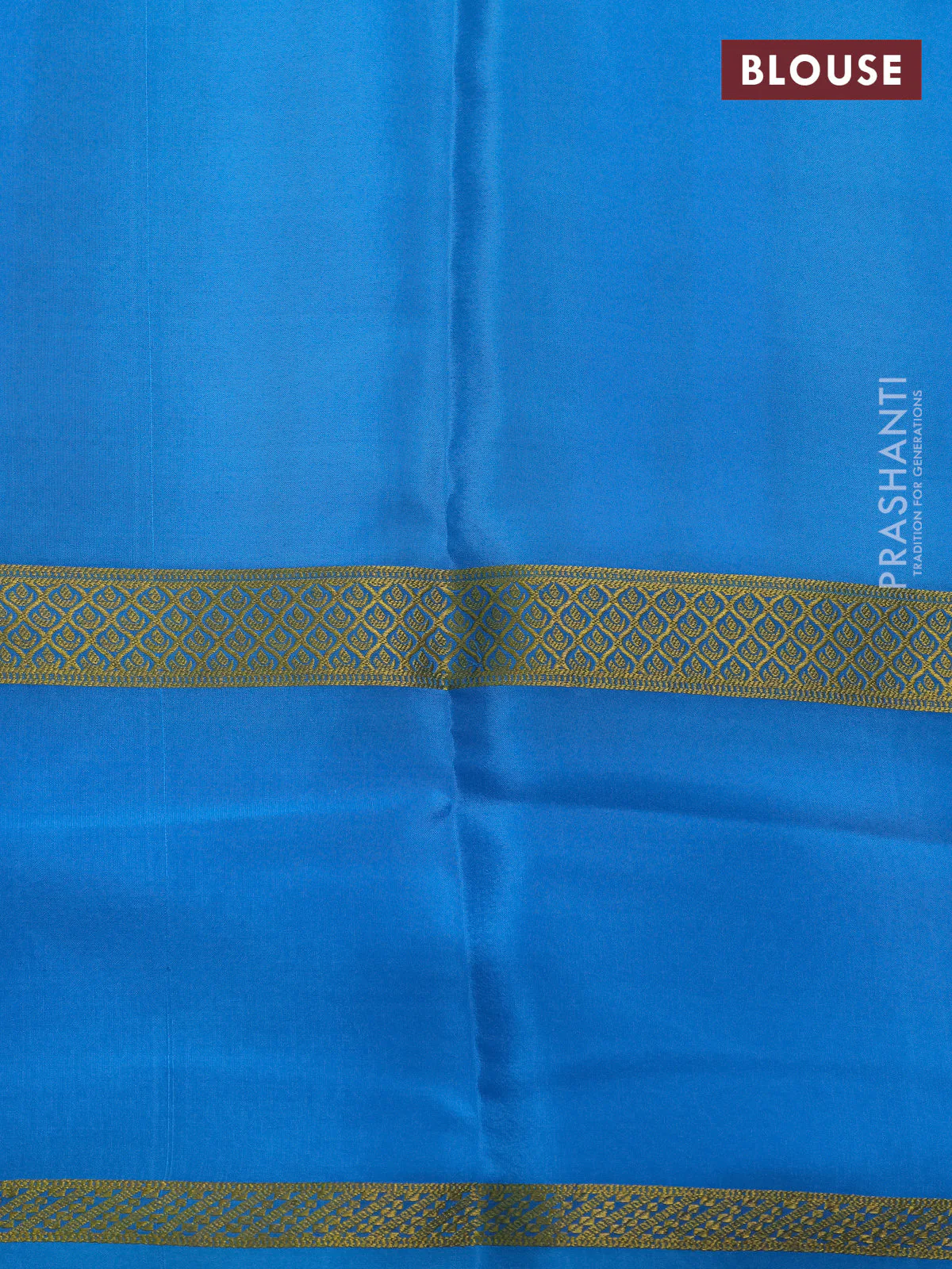 Pure mysore silk saree multi colour and teal blue with allover checks & geometric prints and rettapet zari woven border - Image 4