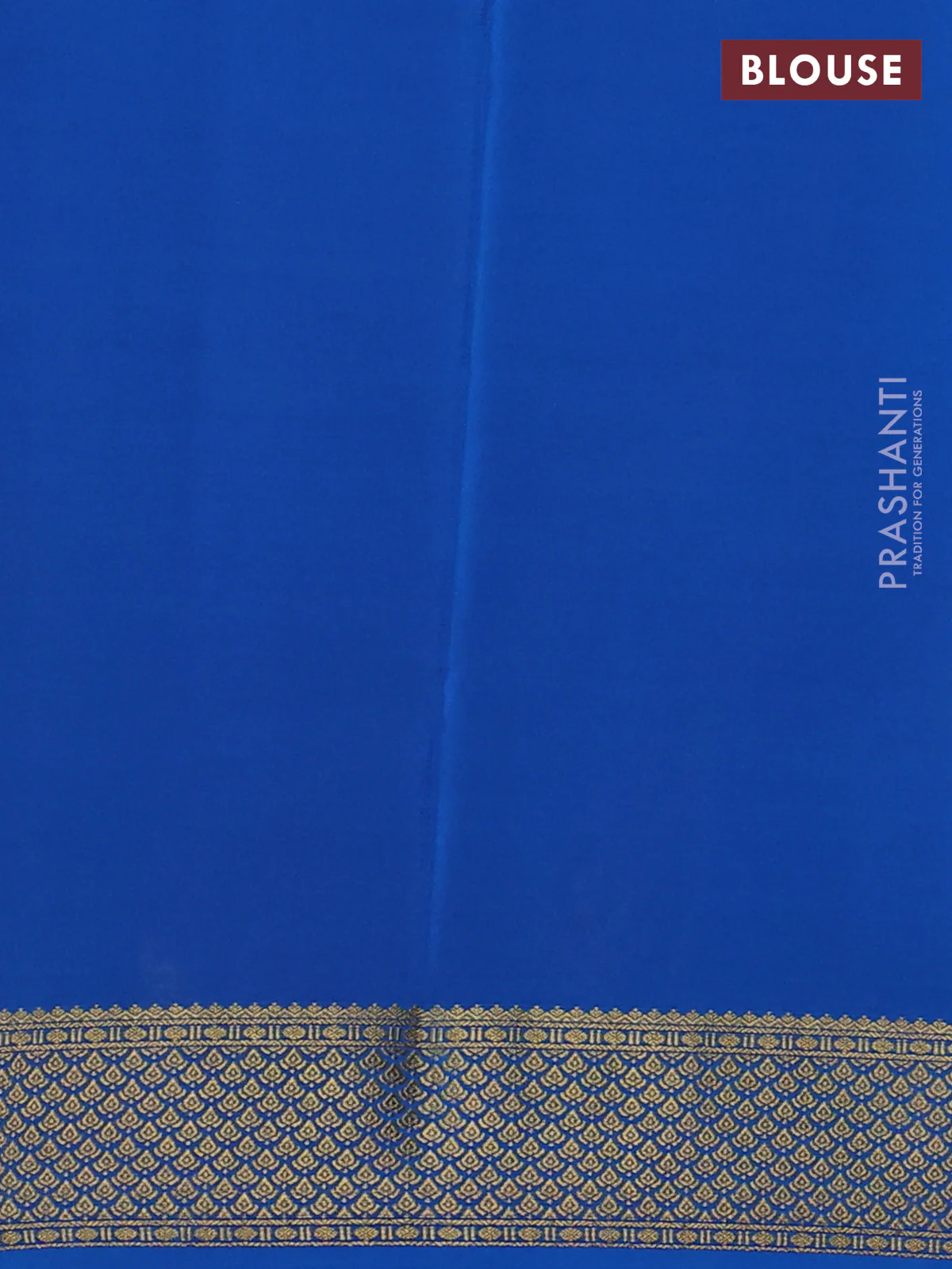 Pure mysore silk saree mustard yellow and blue with palin body and zari woven border - Image 3