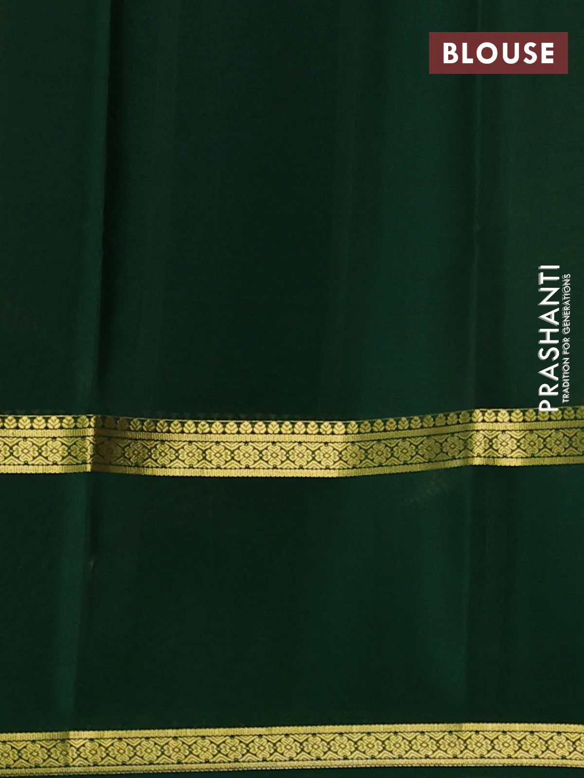 Pure mysore silk saree mustard yellow and bottle green with allover zari woven checked pattern and rettapet zari woven border - Image 3