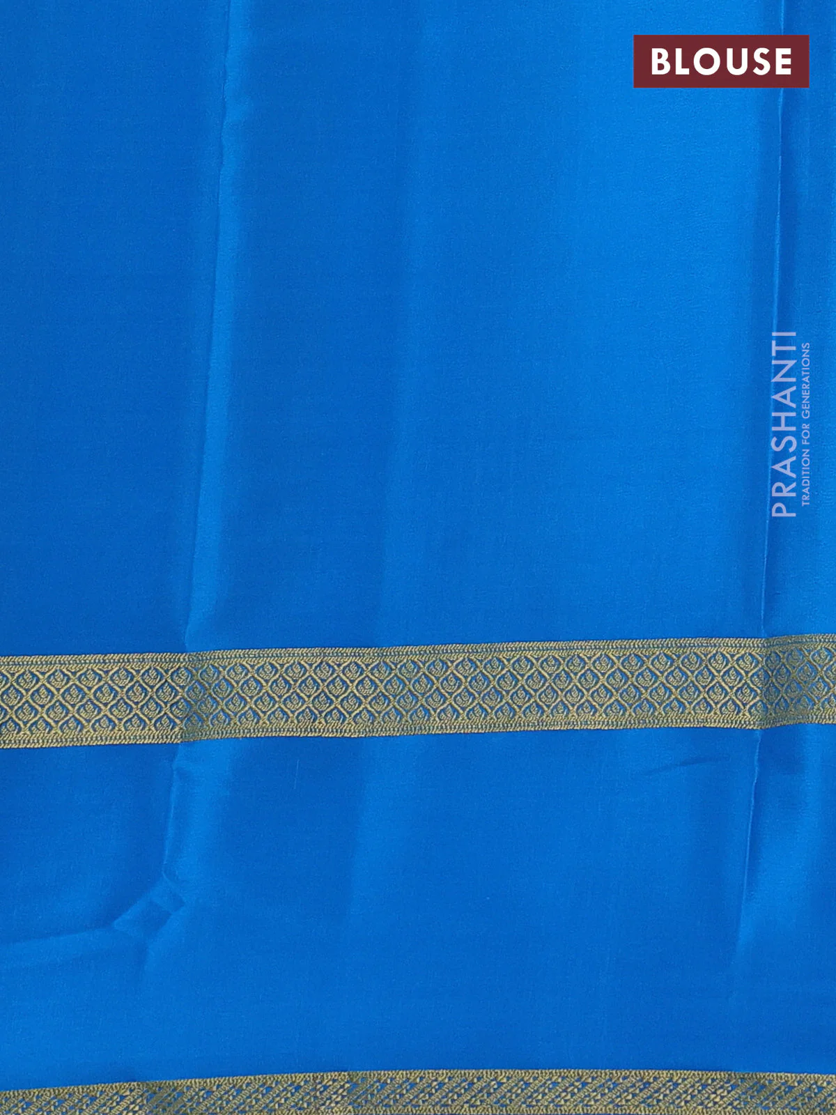 Pure mysore silk saree navy blue and cs blue with allover small zari checks and rettapet zari woven border - Image 3